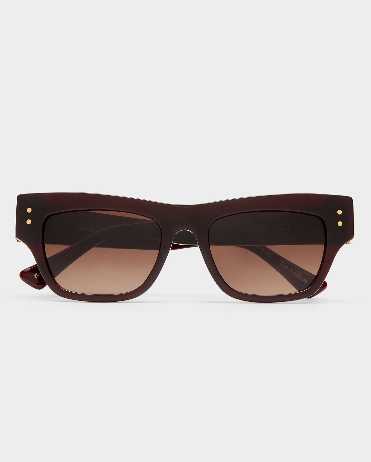 The Addison Wine Female Cat-Eye Sunglasses | Luv Lou