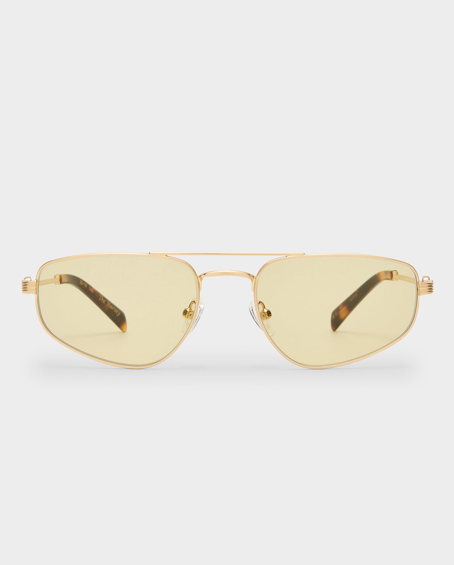 The Harvey Brushed Gold Female Aviator Sunglasses | Luv Lou