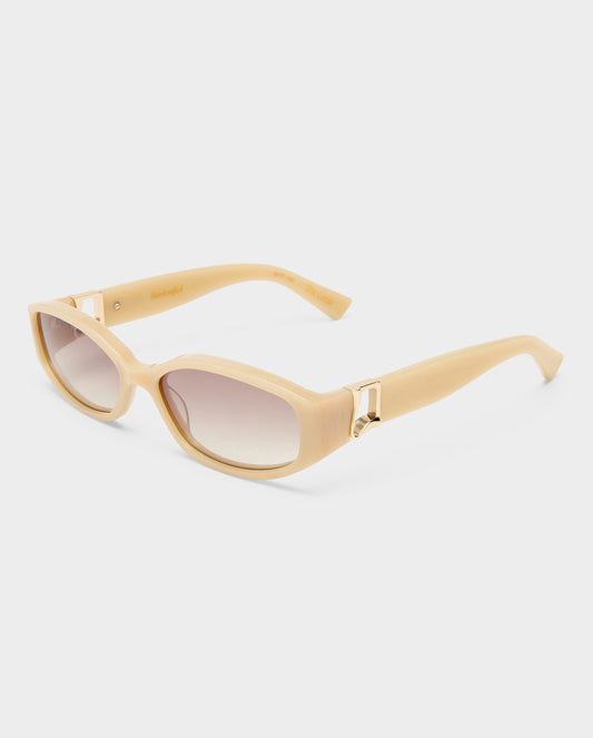 The Lottie Nude Haze Female Rectangle Sunglasses | Luv Lou
