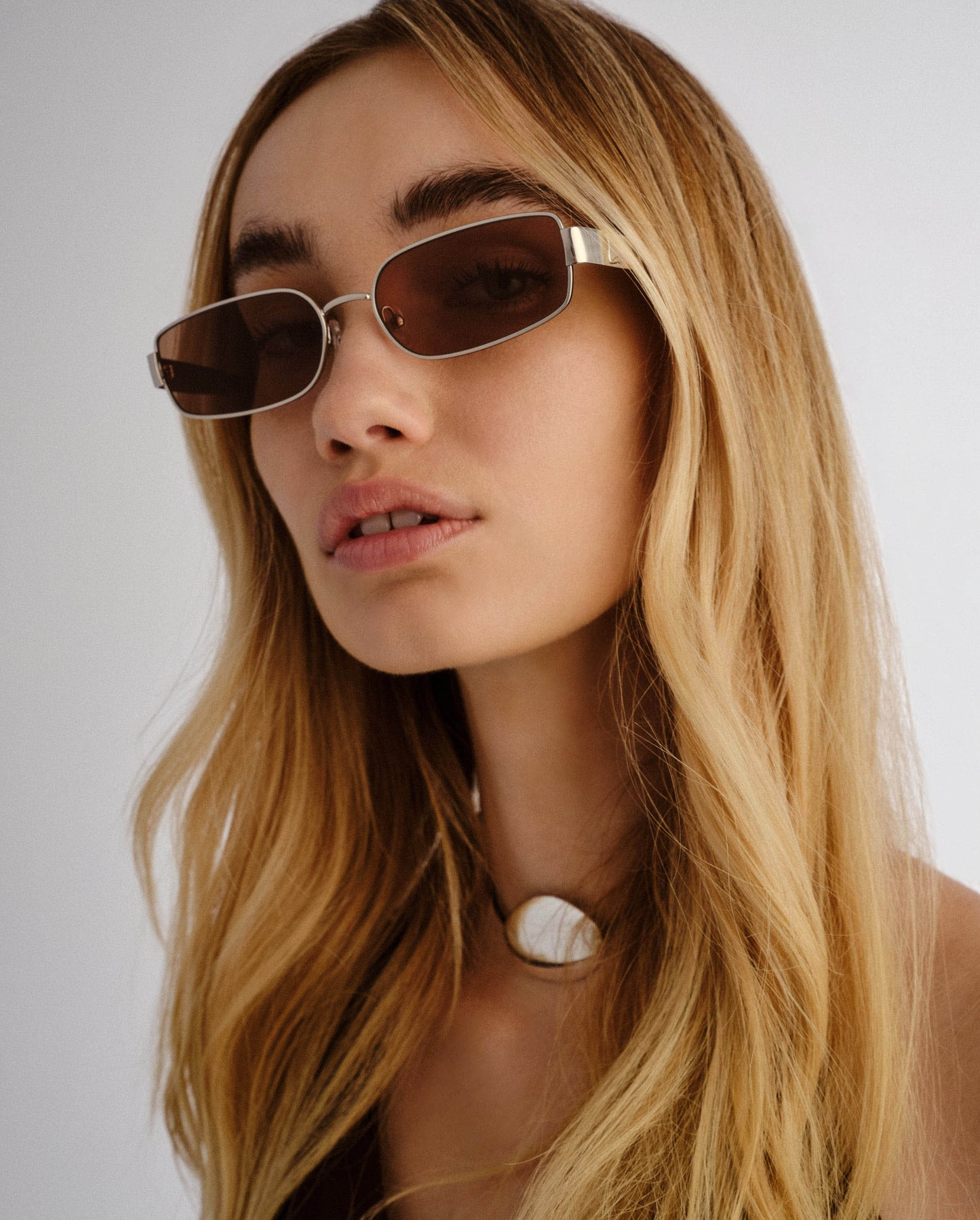 The Ryan Silver Female Rectangle Sunglasses | Luv Lou