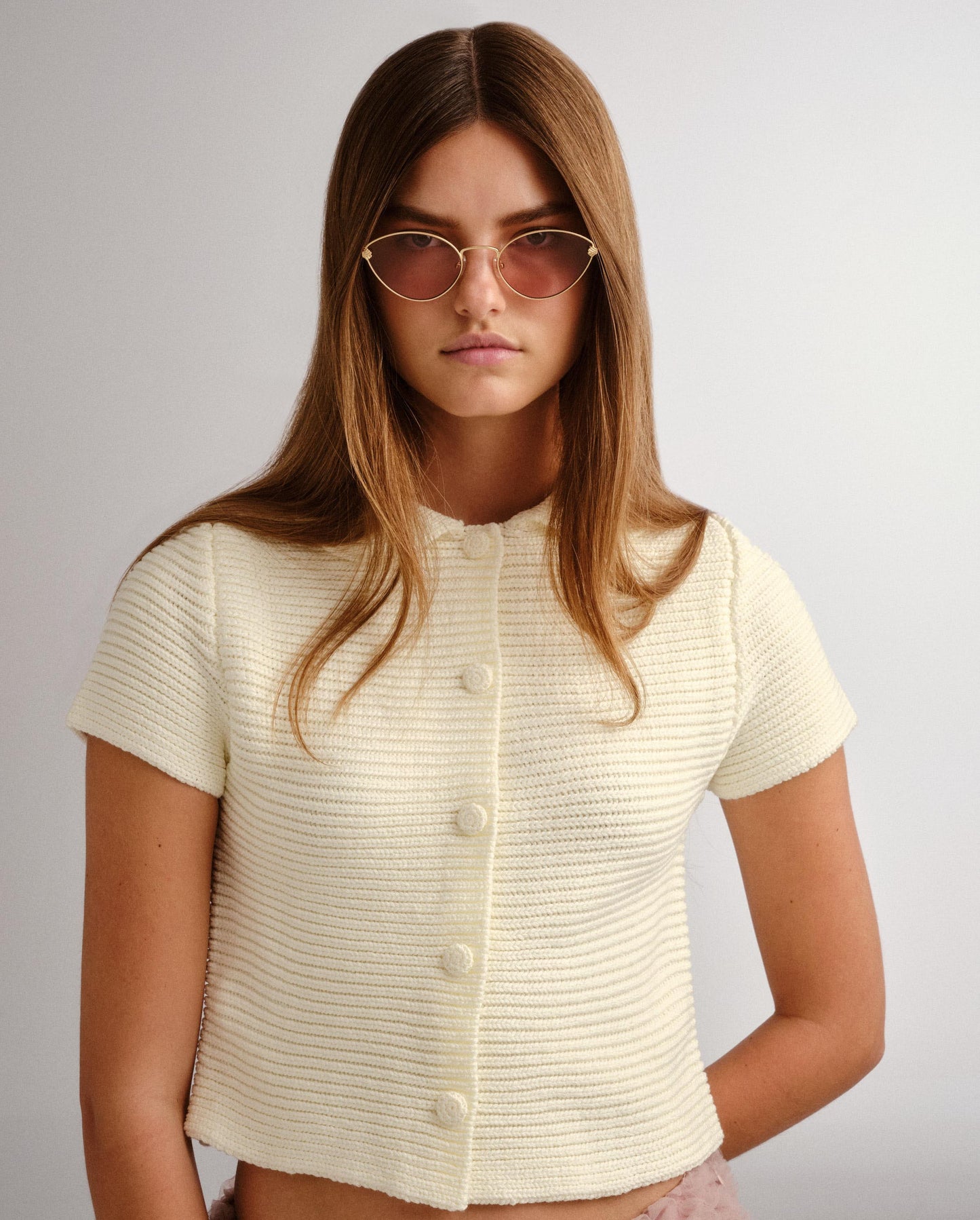 The Fox Brushed Gold Female Cat-Eye Sunglasses | Luv Lou