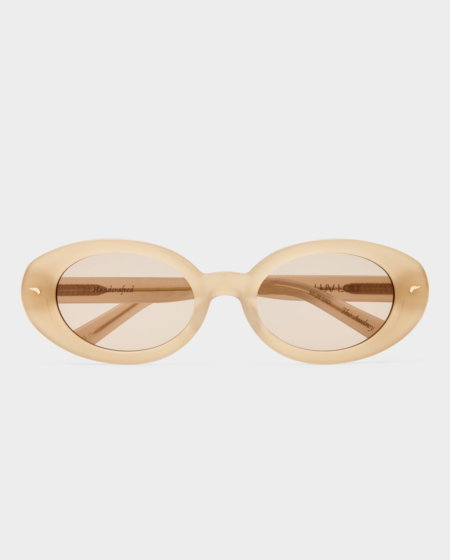 The Audrey Bisque Female Oval Sunglasses | Luv Lou