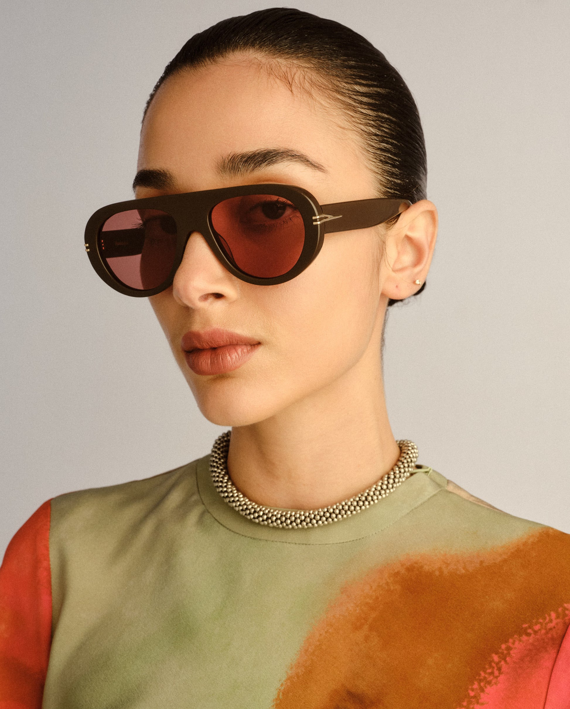 The Ash Dark Chocolate Female Aviator Sunglasses | Luv Lou