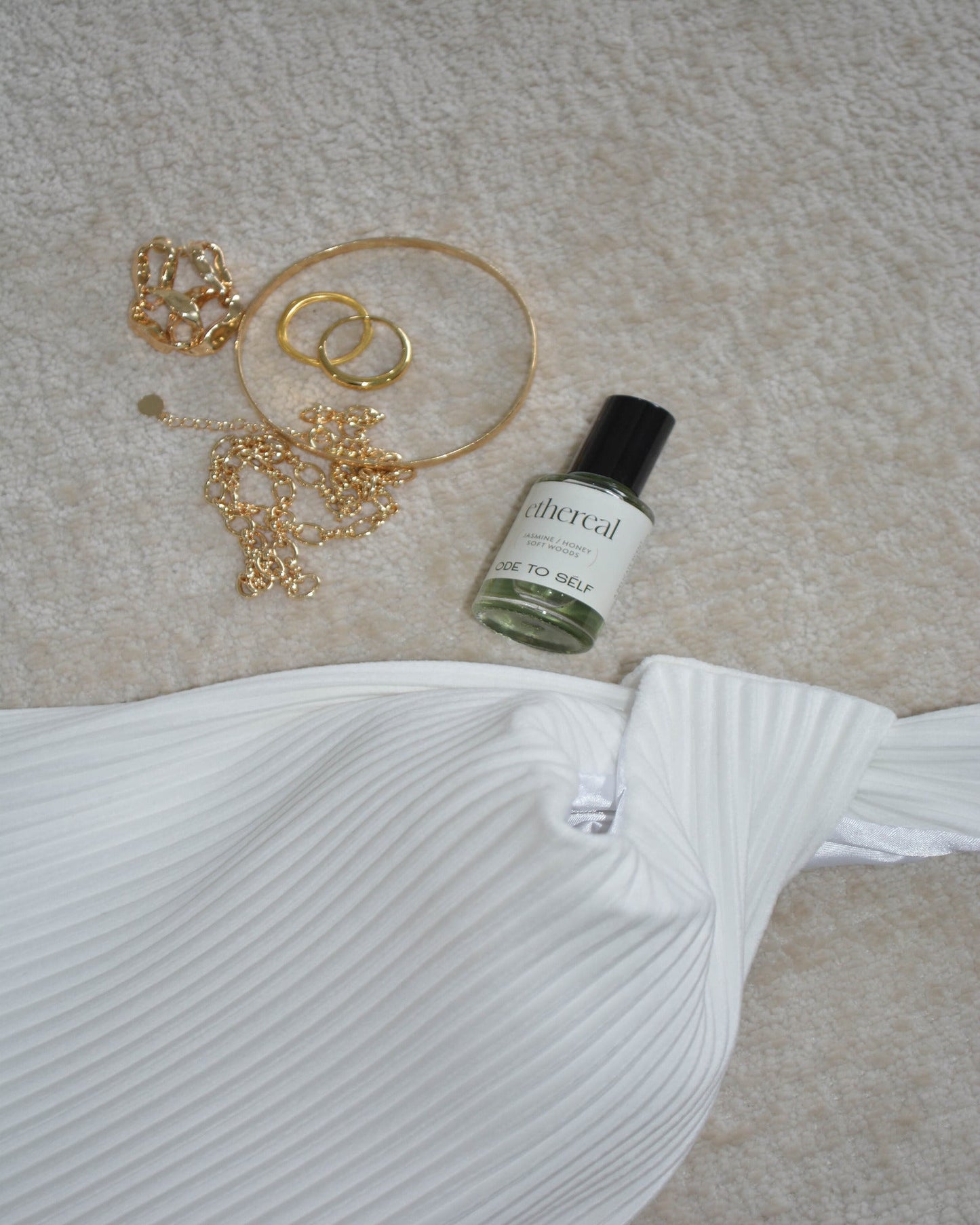 Pleated Mini Bag - White