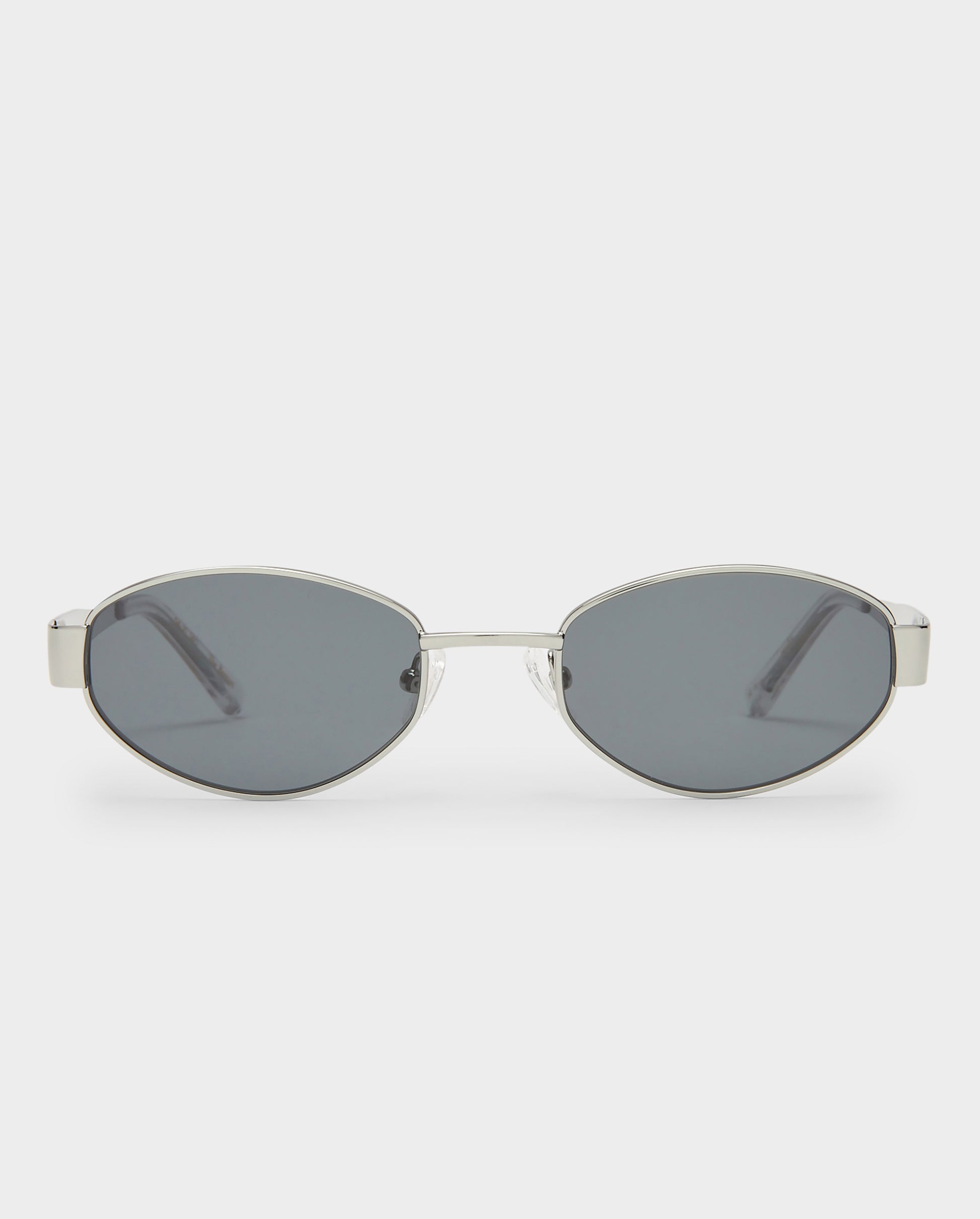 The Boston Silver Female Oval Sunglasses | Luv Lou