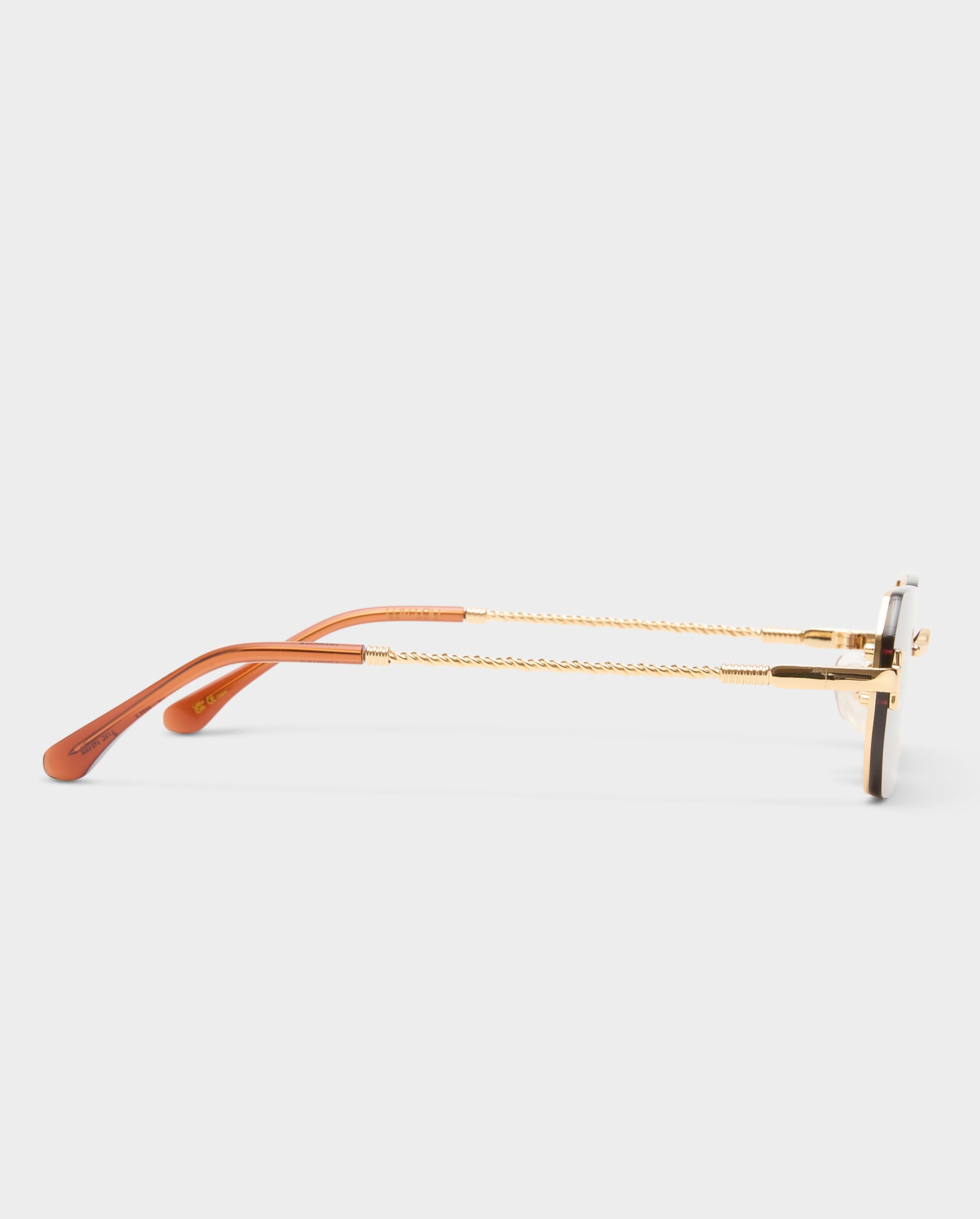 The Mila Gold Chocolate Female Rectangle Sunglasses | Luv Lou
