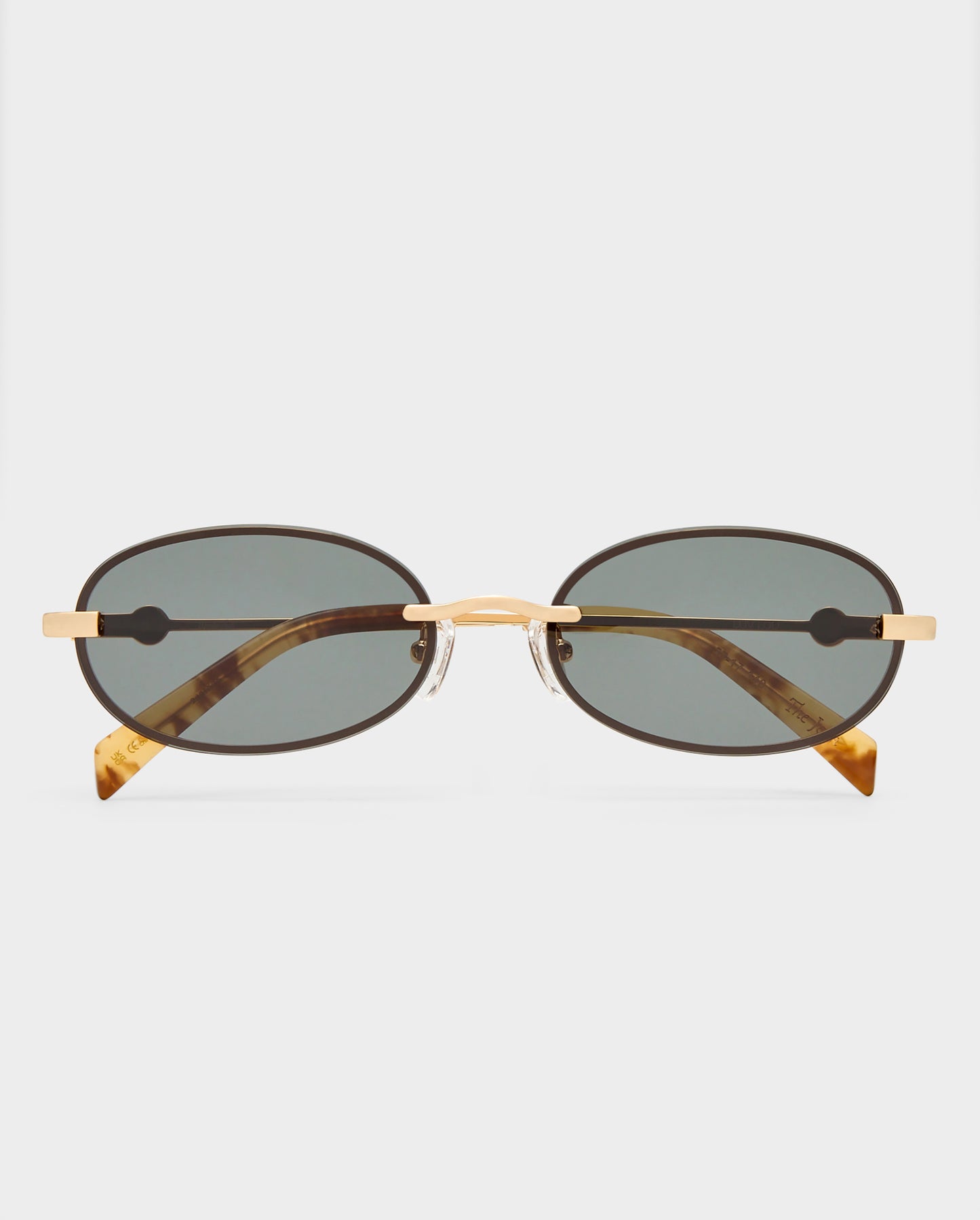 The Jean Brushed Gold Female Oval Sunglasses | Luv Lou