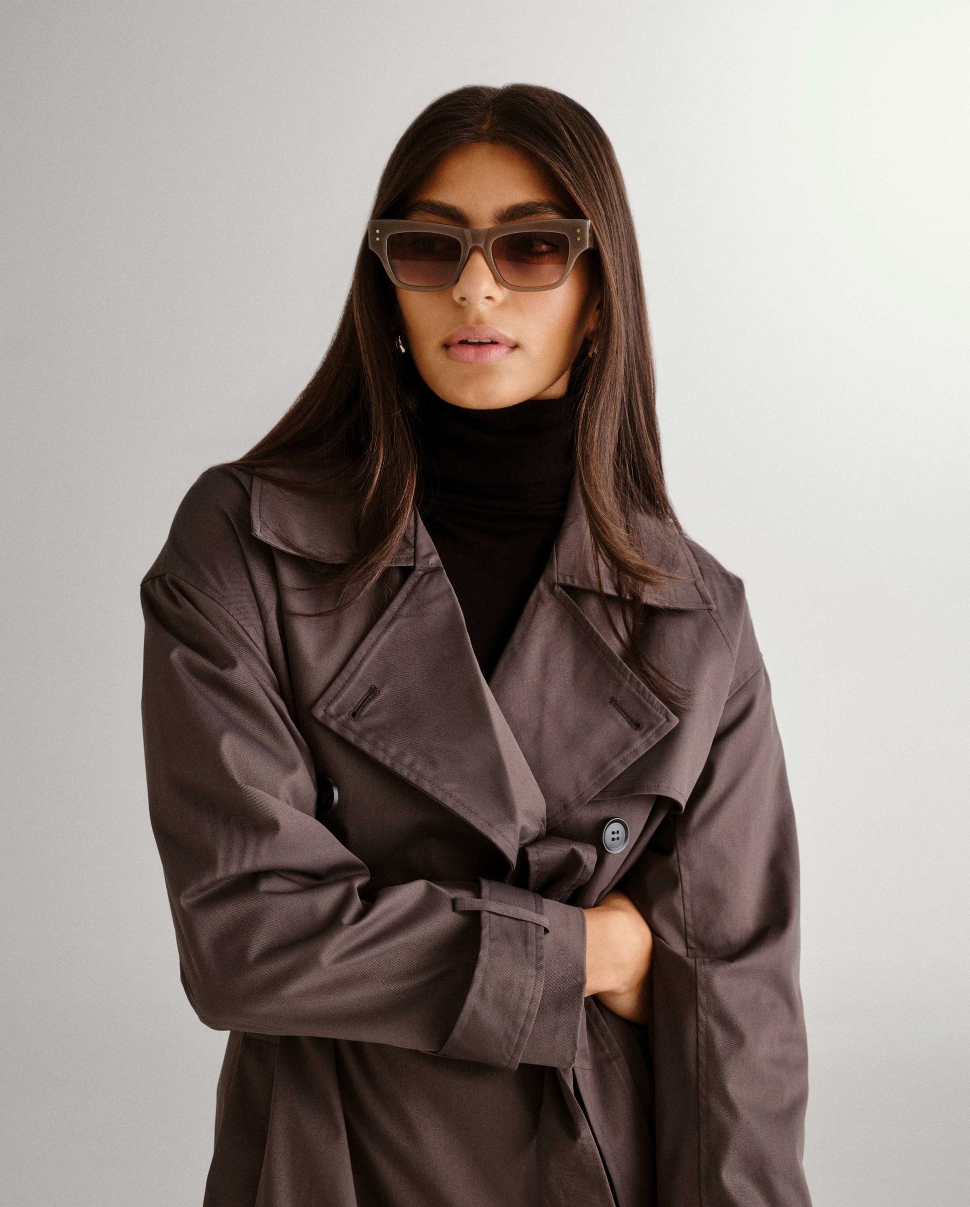 The Addison Almond Female Cat-Eye Sunglasses | Luv Lou