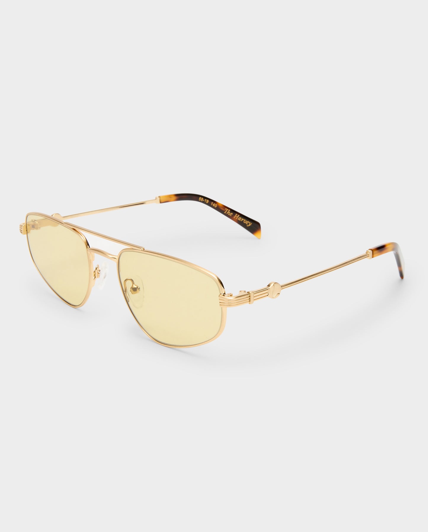 The Harvey Brushed Gold Female Aviator Sunglasses | Luv Lou