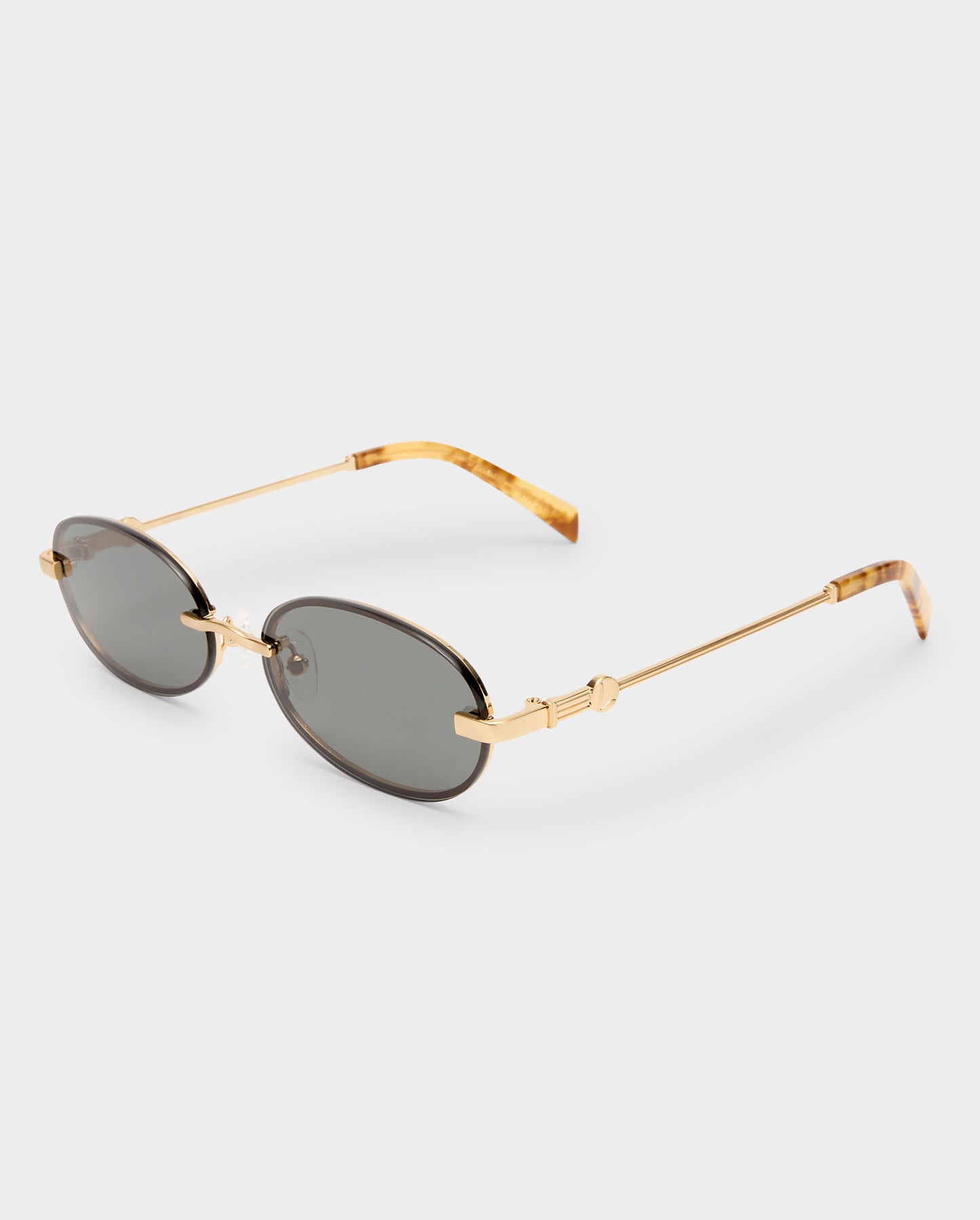 The Jean Brushed Gold Female Oval Sunglasses | Luv Lou