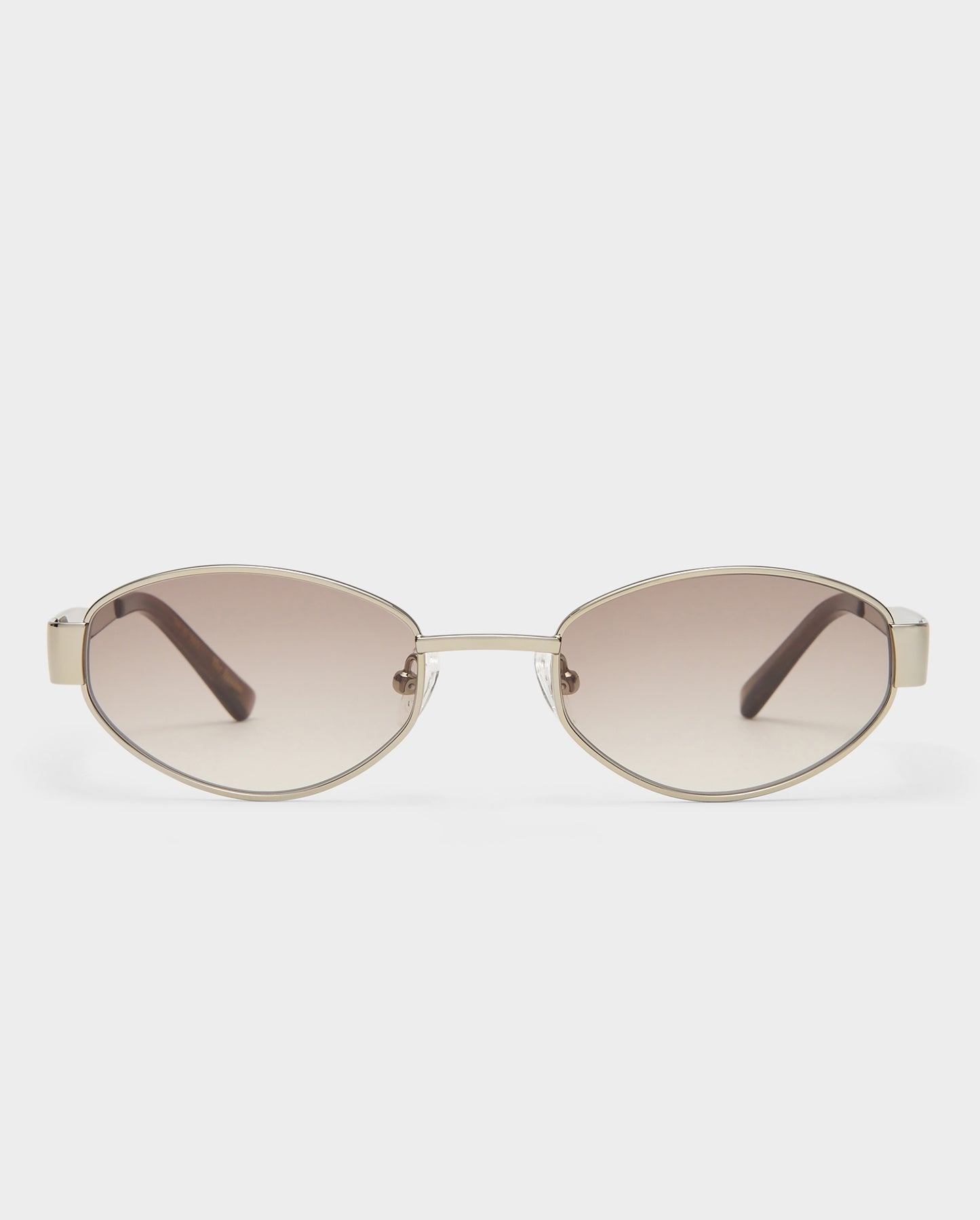 The Boston Crystal Silver Female Oval Sunglasses | Luv Lou