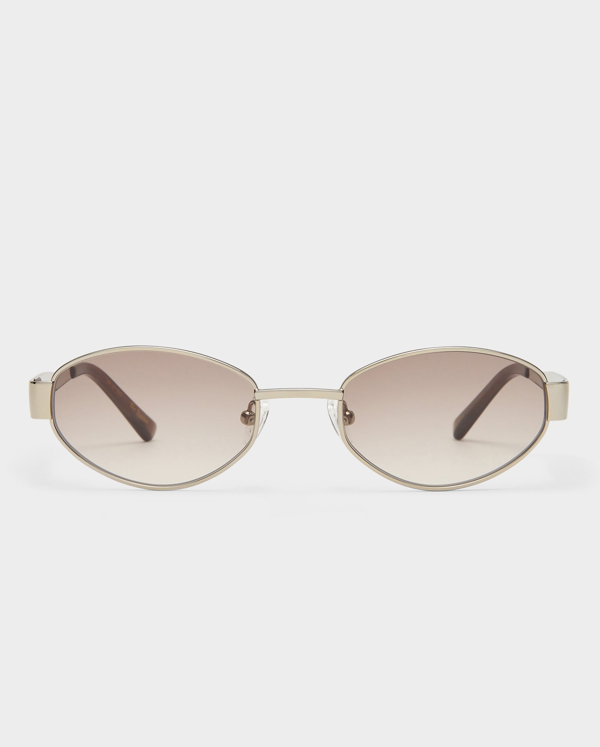 The Boston Crystal Silver Female Oval Sunglasses | Luv Lou