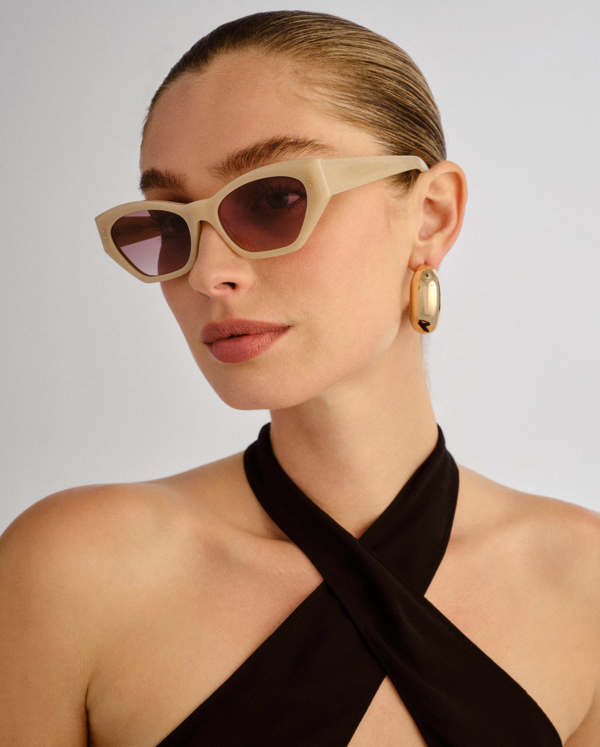 The Sydney Nude Haze Female Cat-Eye Sunglasses | Luv Lou