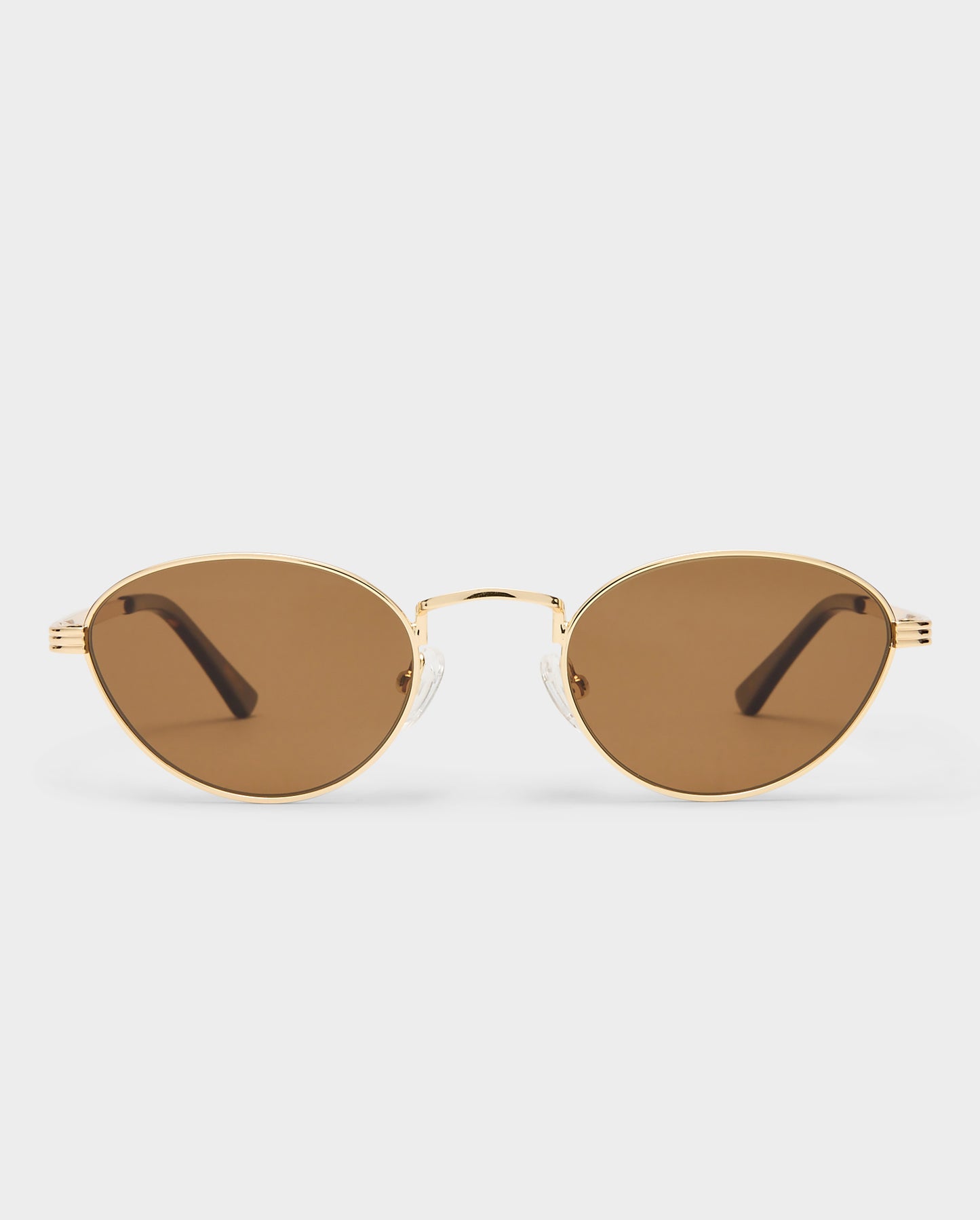 The Delilah Gold Female Oval Sunglasses | Luv Lou