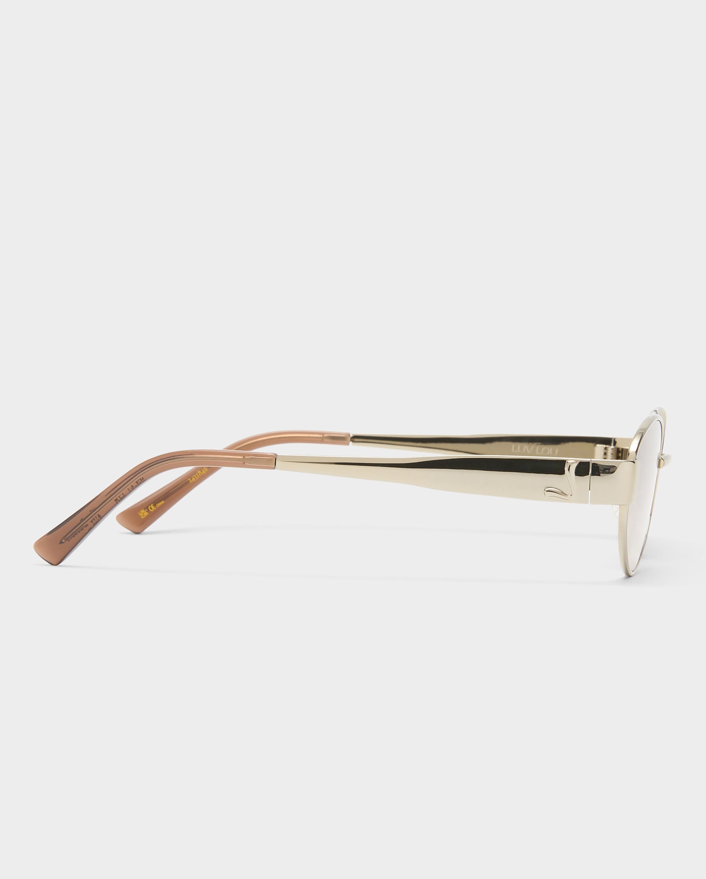 The Boston Crystal Silver Female Oval Sunglasses | Luv Lou