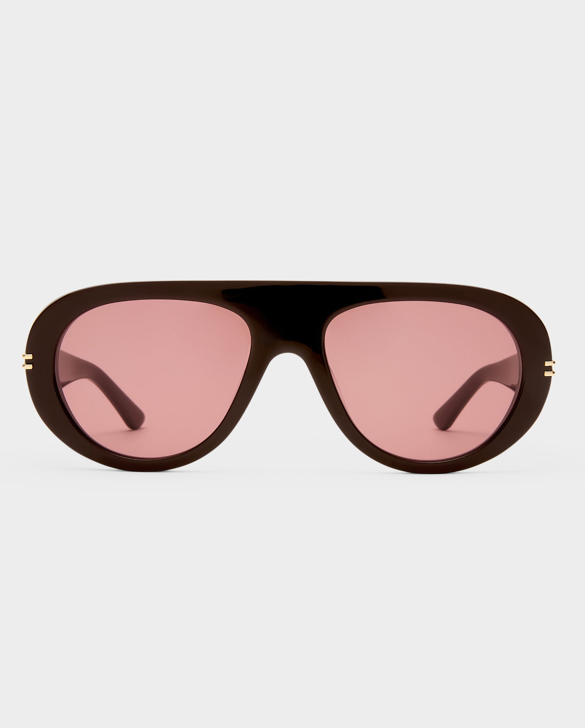 The Ash Dark Chocolate Female Aviator Sunglasses | Luv Lou