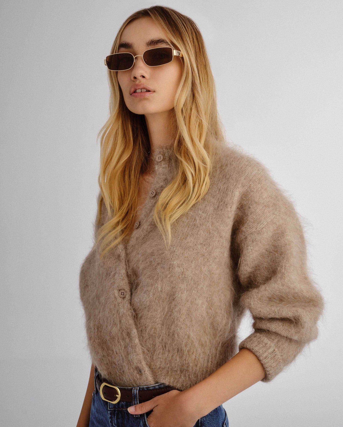 The Ryan Gold Female Rectangle Sunglasses | Luv Lou