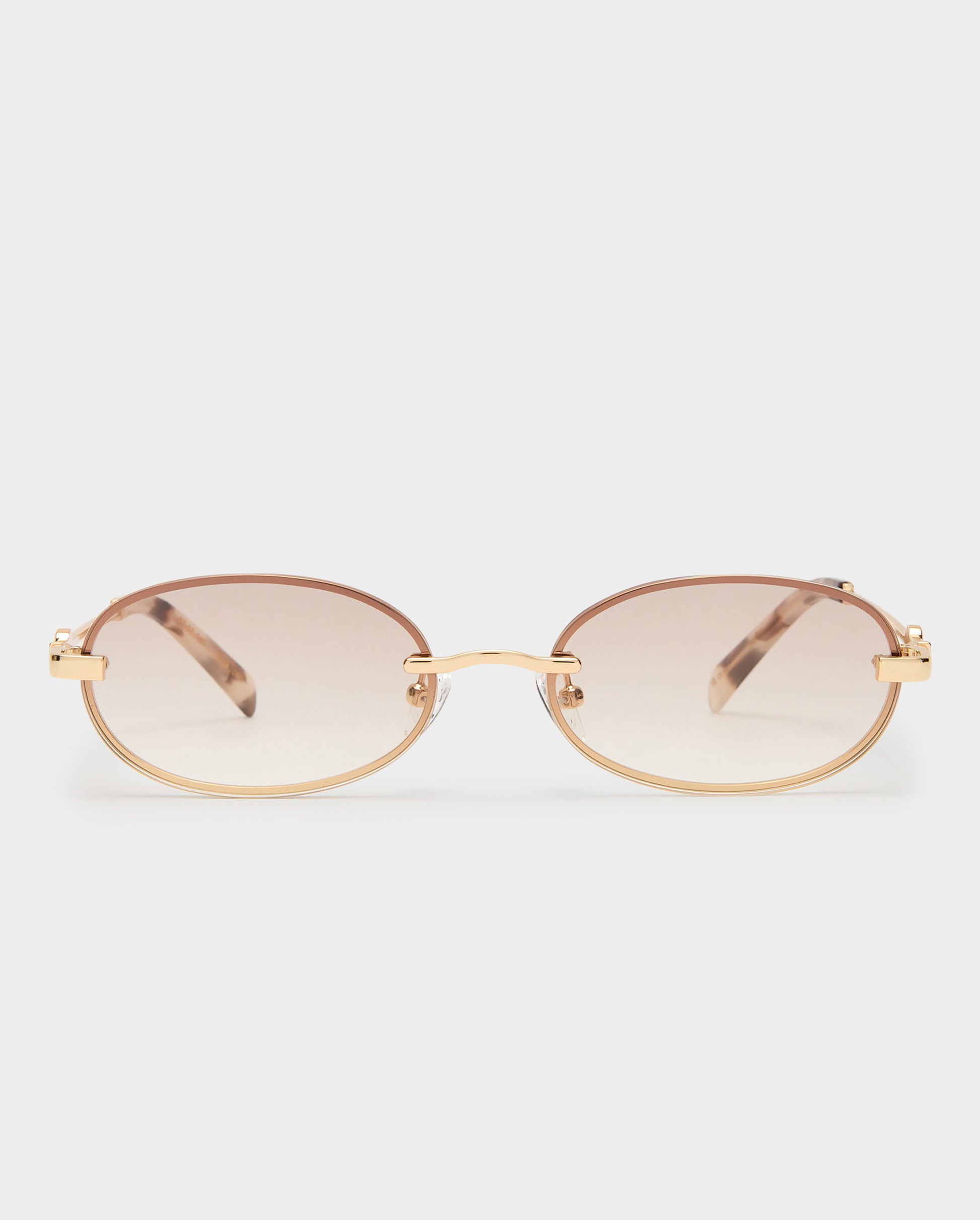 The Jean Gold Female Oval Sunglasses | Luv Lou