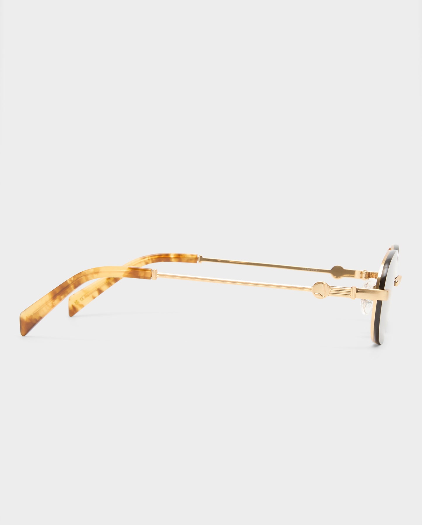 The Jean Brushed Gold Female Oval Sunglasses | Luv Lou