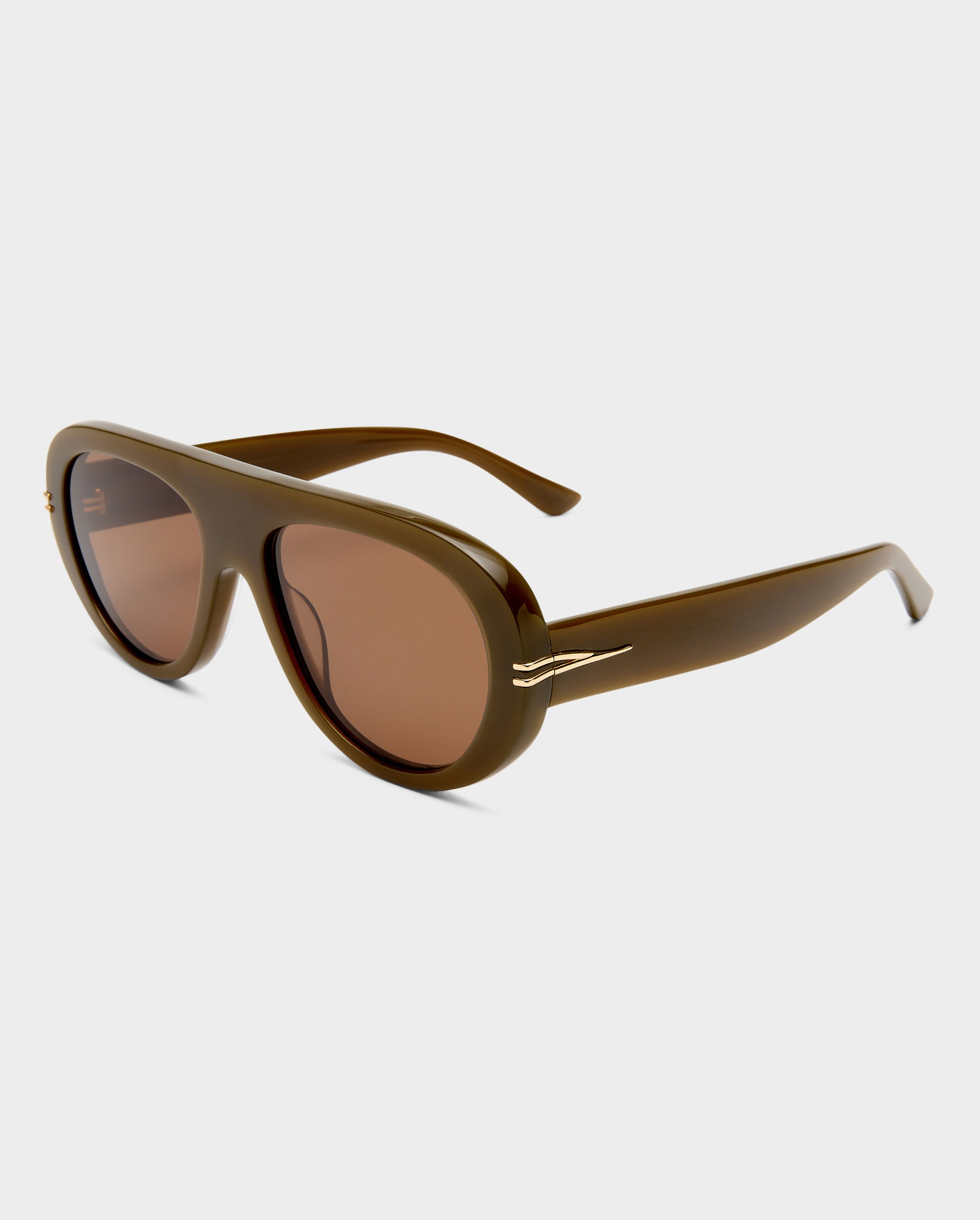 The Ash Khaki Female Aviator Sunglasses | Luv Lou
