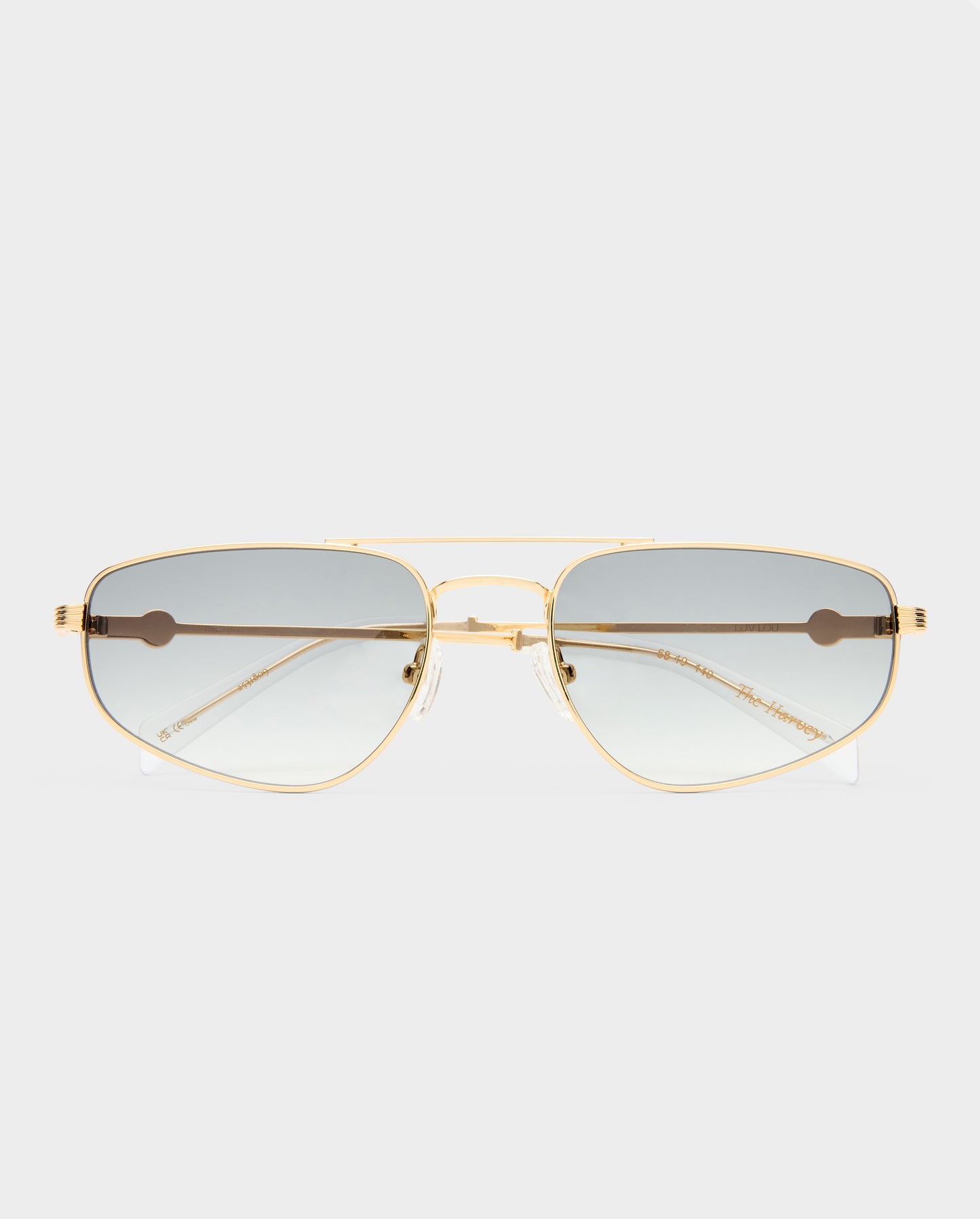 The Harvey Gold Female Aviator Sunglasses | Luv Lou