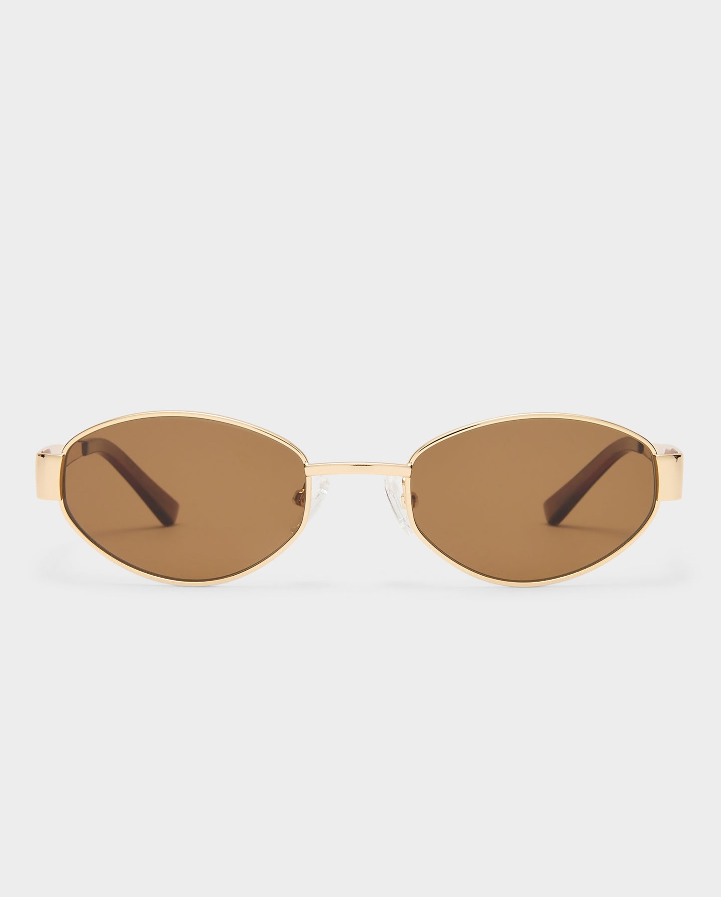The Boston Gold Female Oval Sunglasses | Luv Lou
