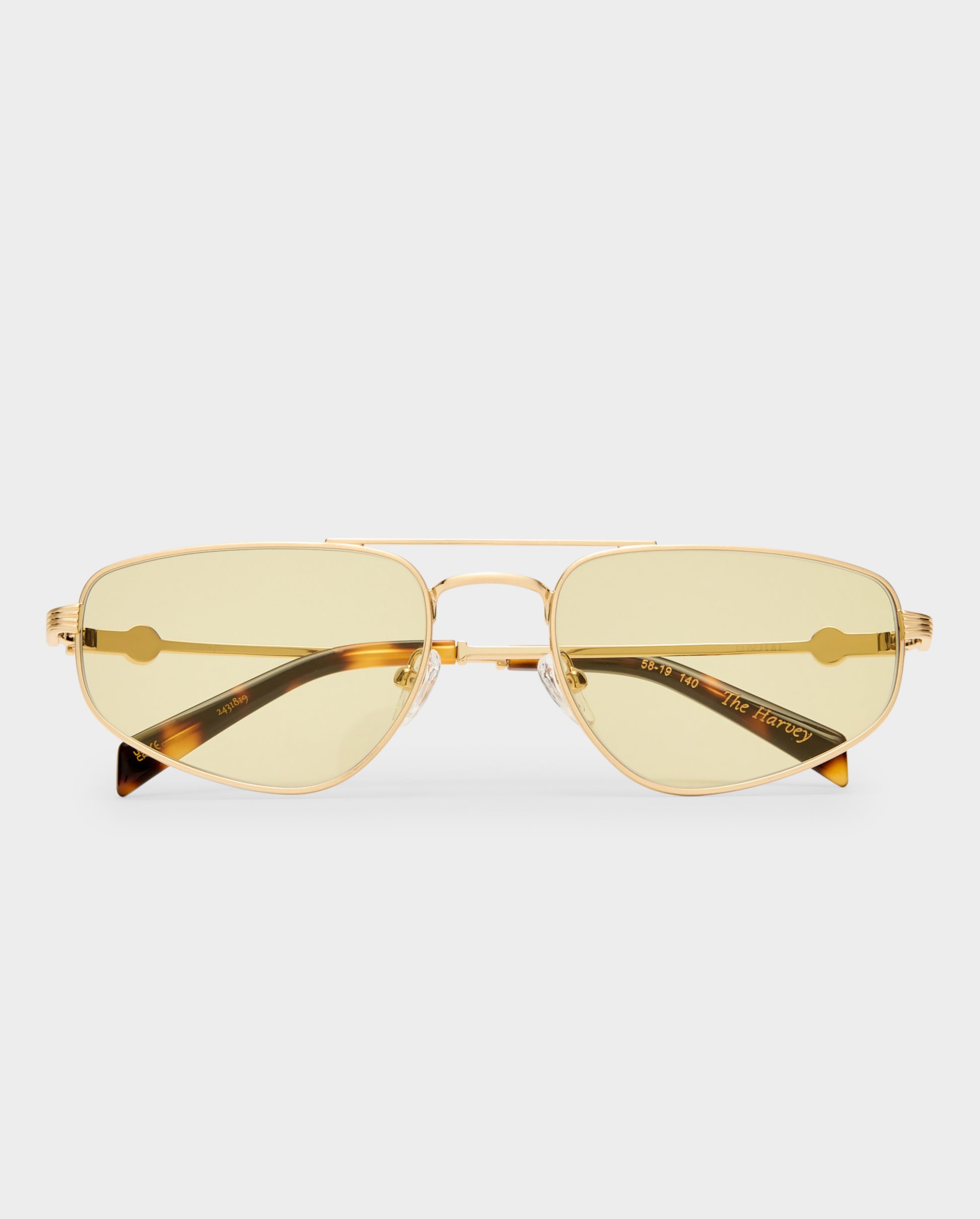The Harvey Brushed Gold Female Aviator Sunglasses | Luv Lou