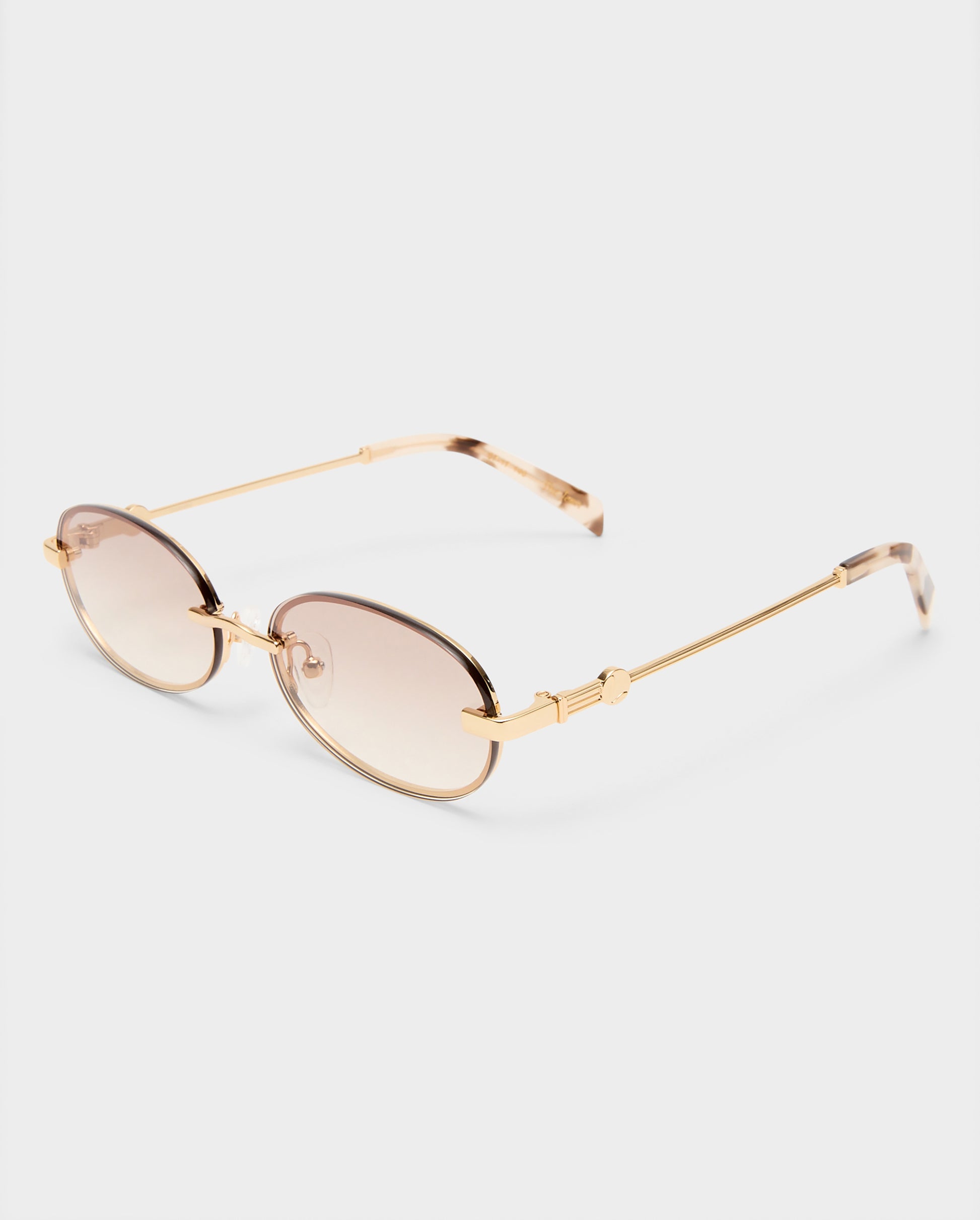 The Jean Gold Female Oval Sunglasses | Luv Lou
