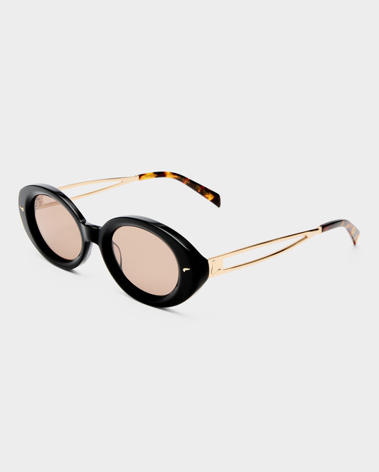 The Avalon Black Female Oval Sunglasses | Luv Lou