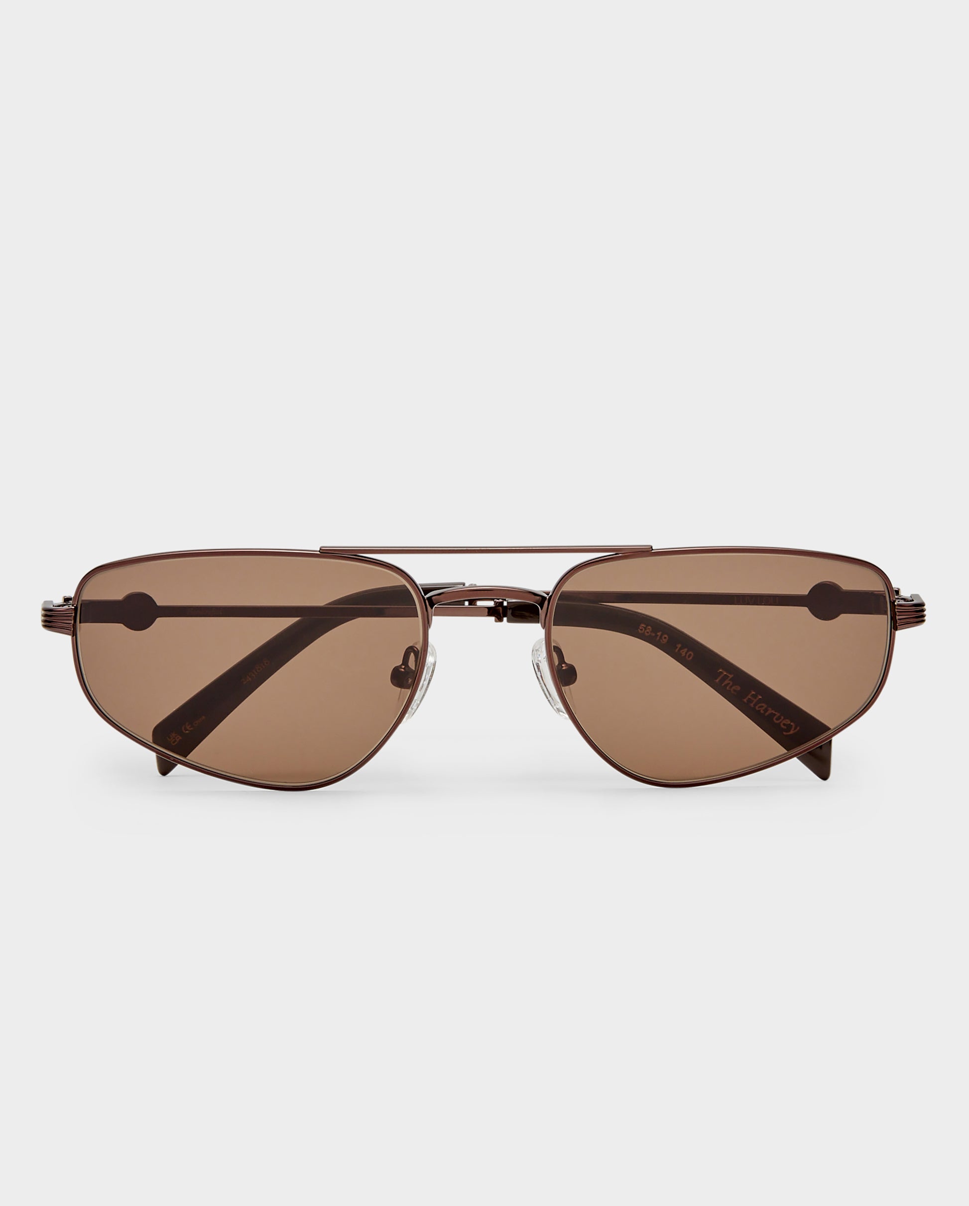 The Harvey Bronze Female Aviator Sunglasses | Luv Lou
