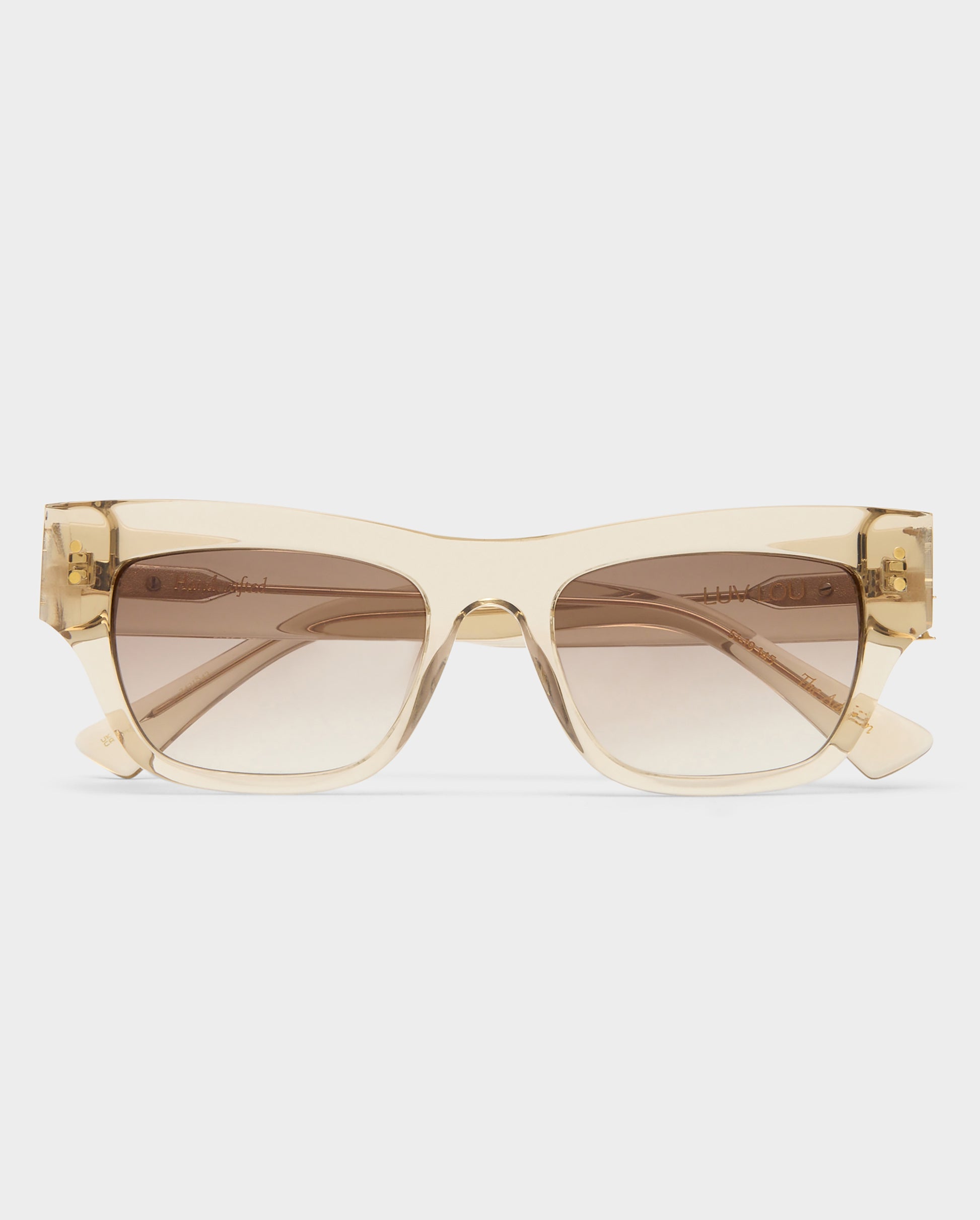 The Addison Crystal Latte Female Cat-Eye Sunglasses | Luv Lou