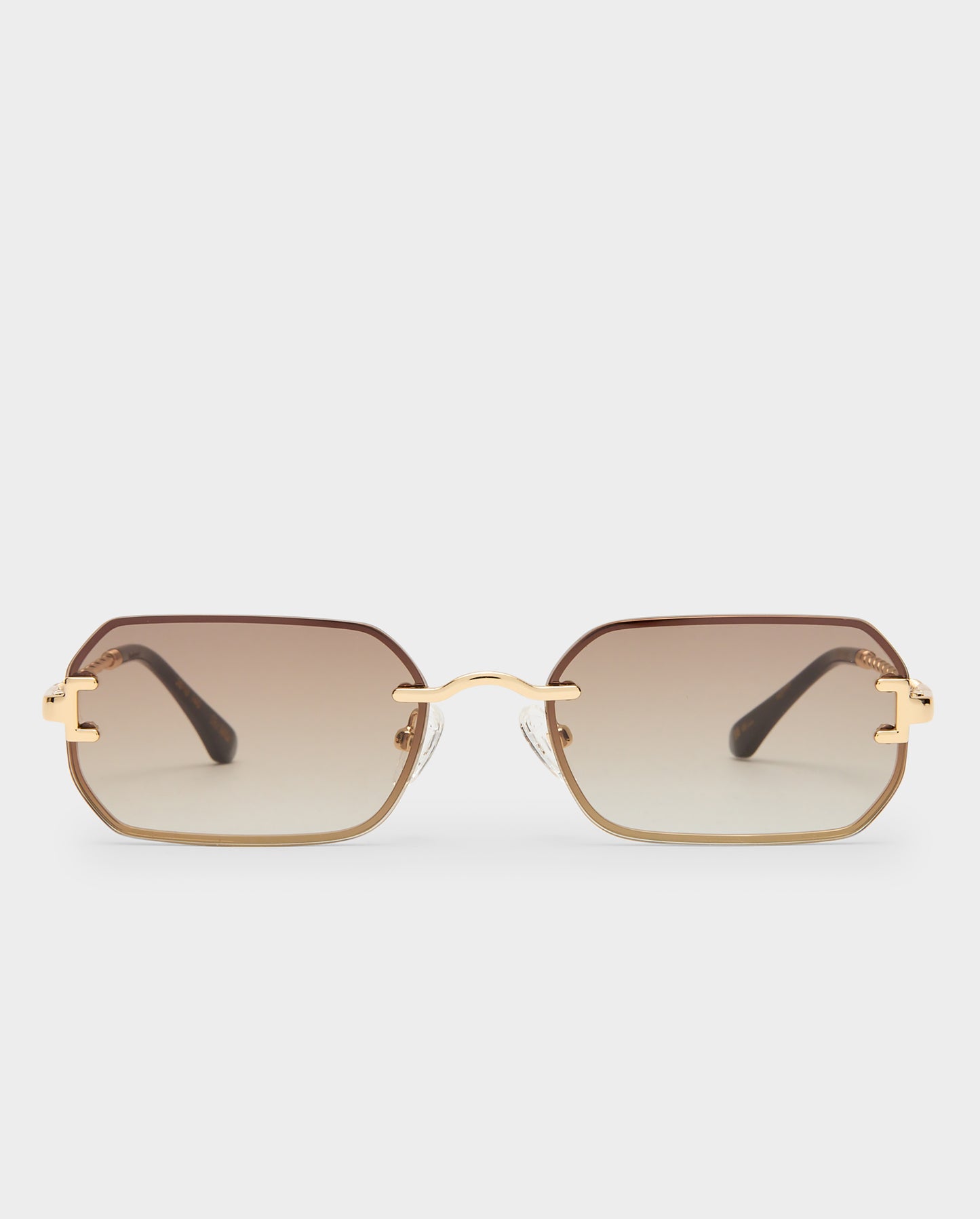 The Mila Gold Female Rectangle Sunglasses | Luv Lou