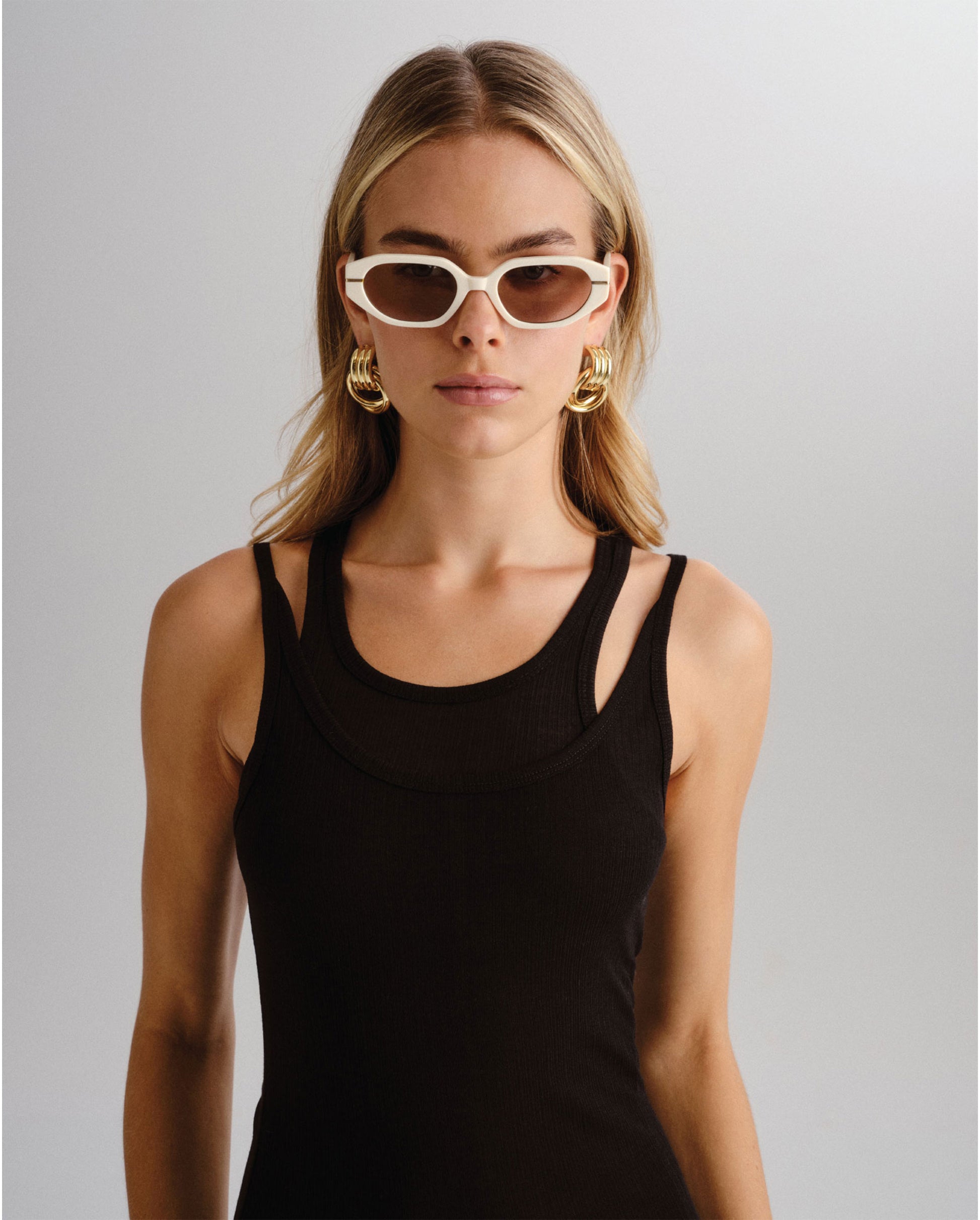 The Frankie Bone Female Rectangle Sunglasses | Luv Lou