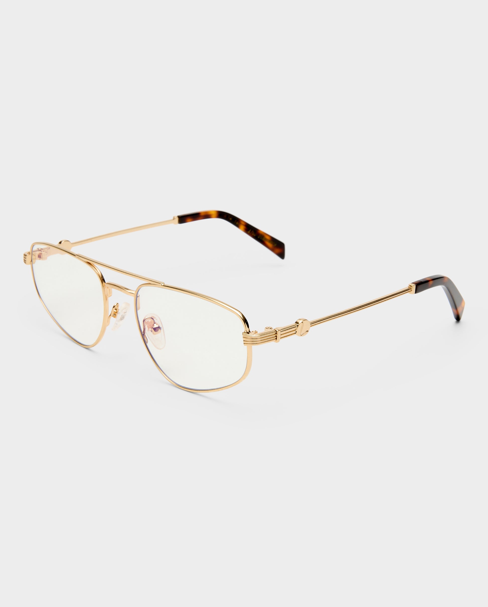 The Harvey Brushed Gold Female Aviator Blue Light | Luv Lou