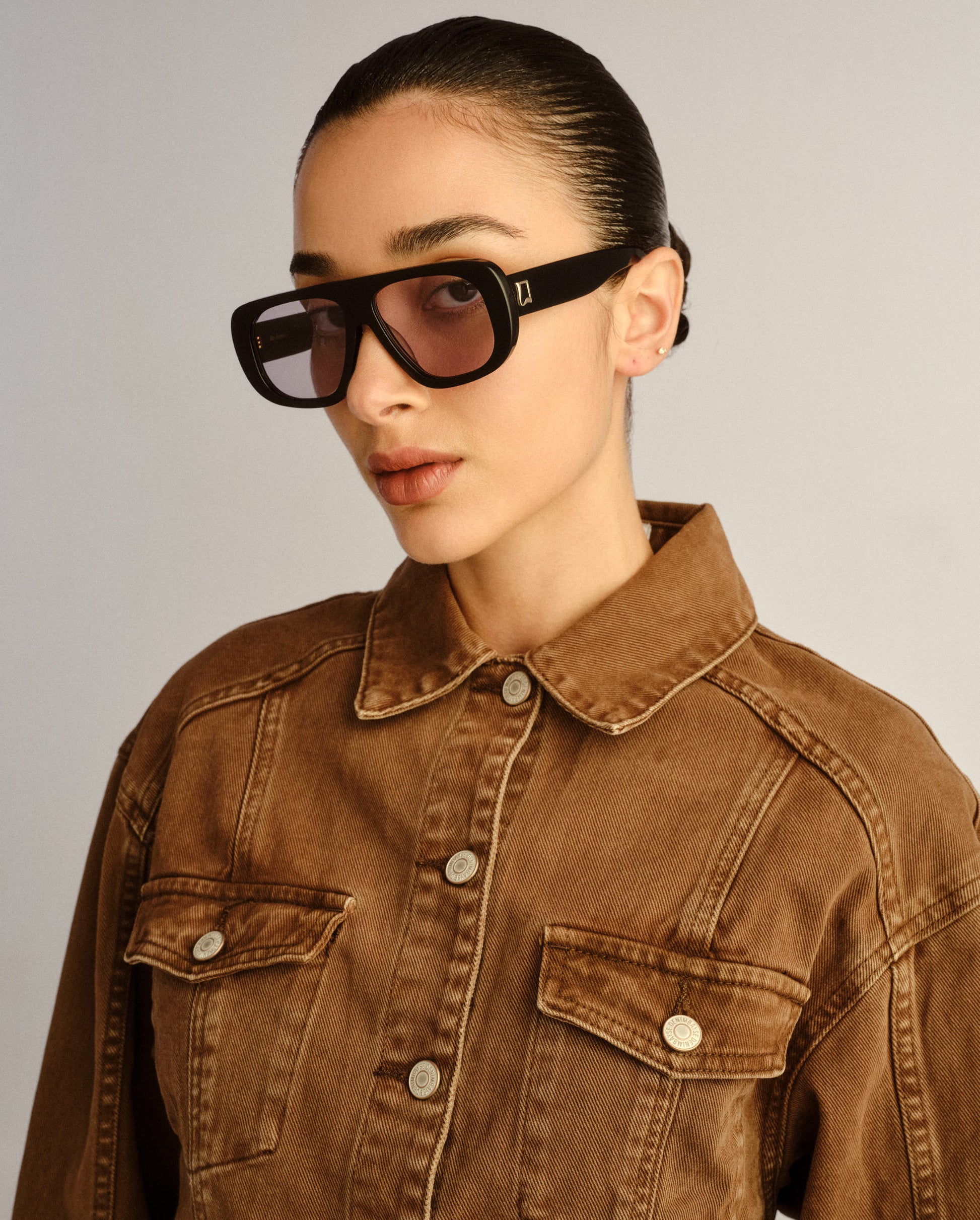 The Dionne Black Female Aviator Sunglasses | Luv Lou