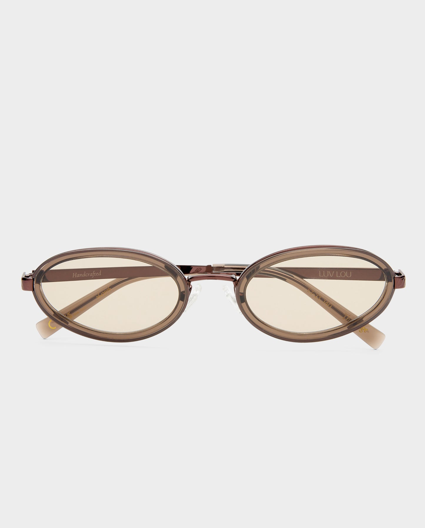 The Sage Bronze Female Oval Sunglasses | Luv Lou