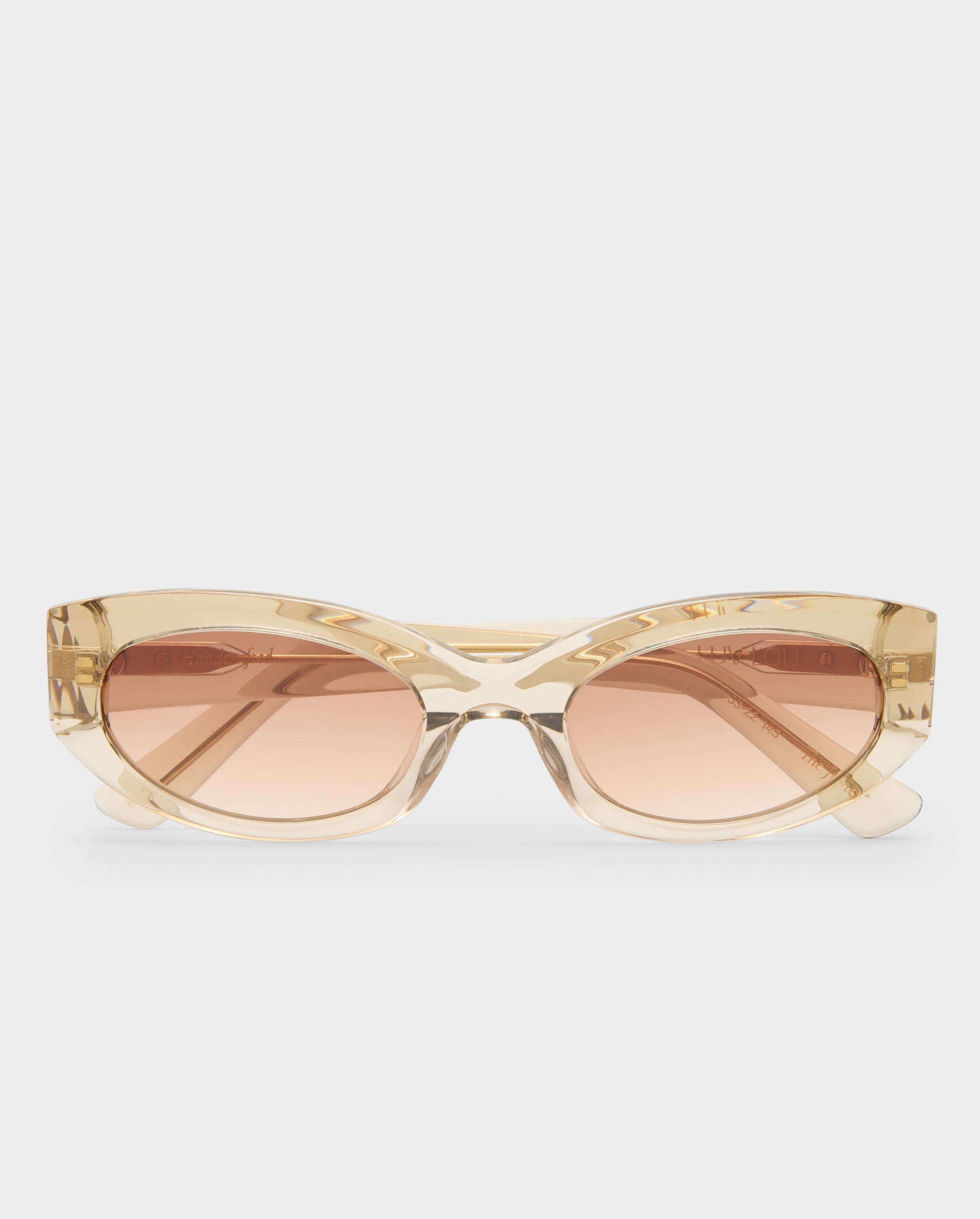 The Juliet Crystal Latte Female Oval Sunglasses | Luv Lou