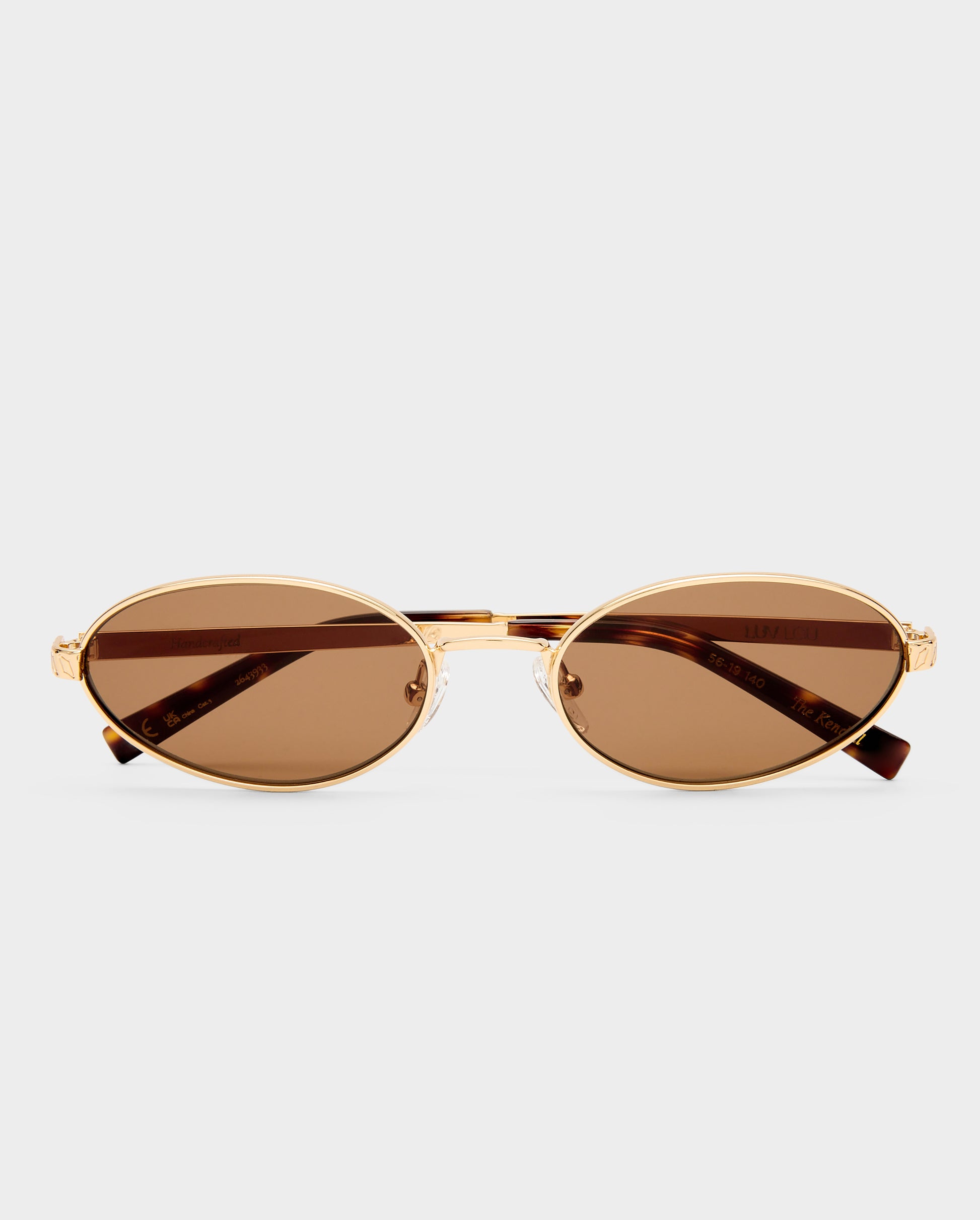 The Kendall Gold Female Oval Sunglasses | Luv Lou