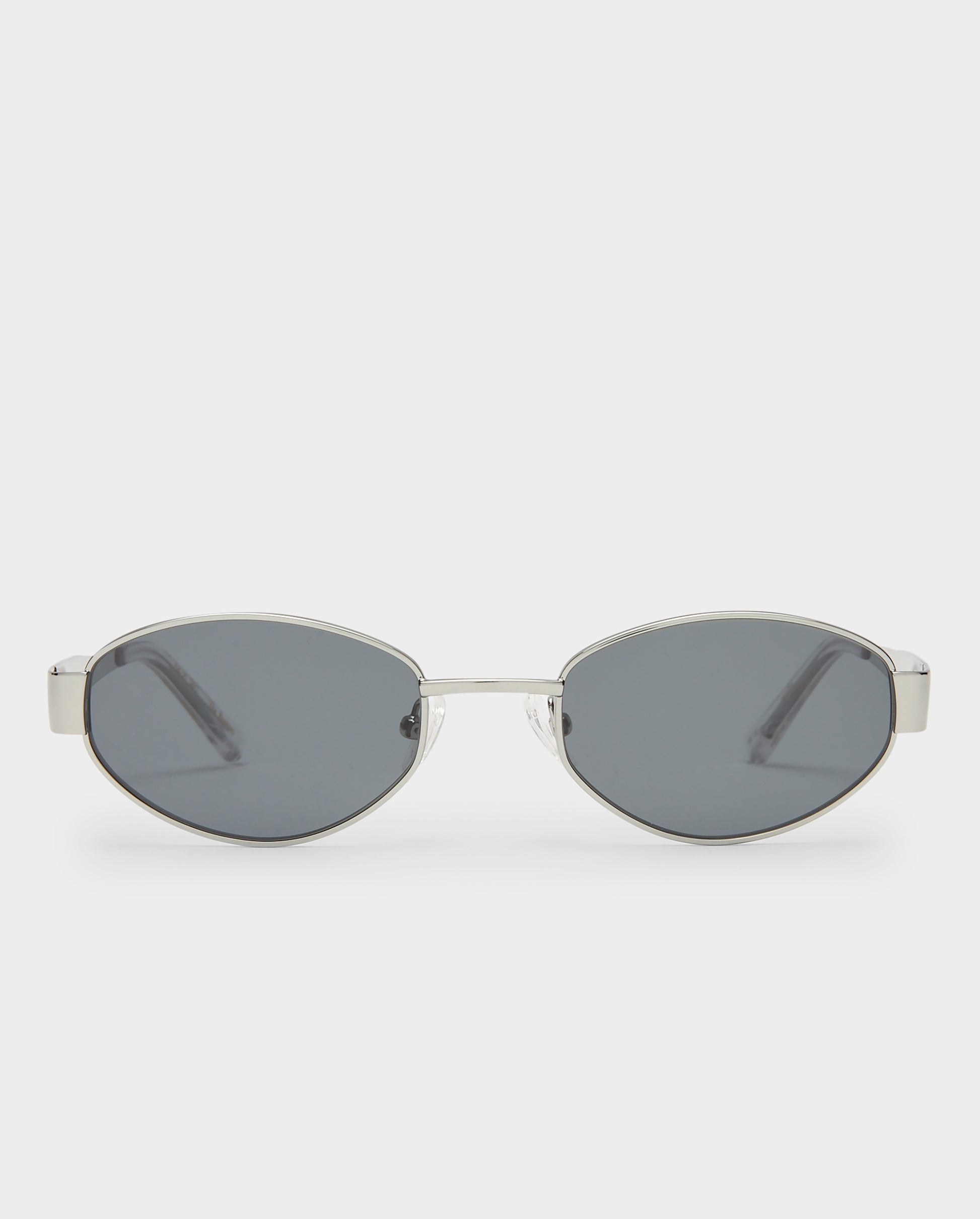 The Boston Silver Female Oval Sunglasses | Luv Lou