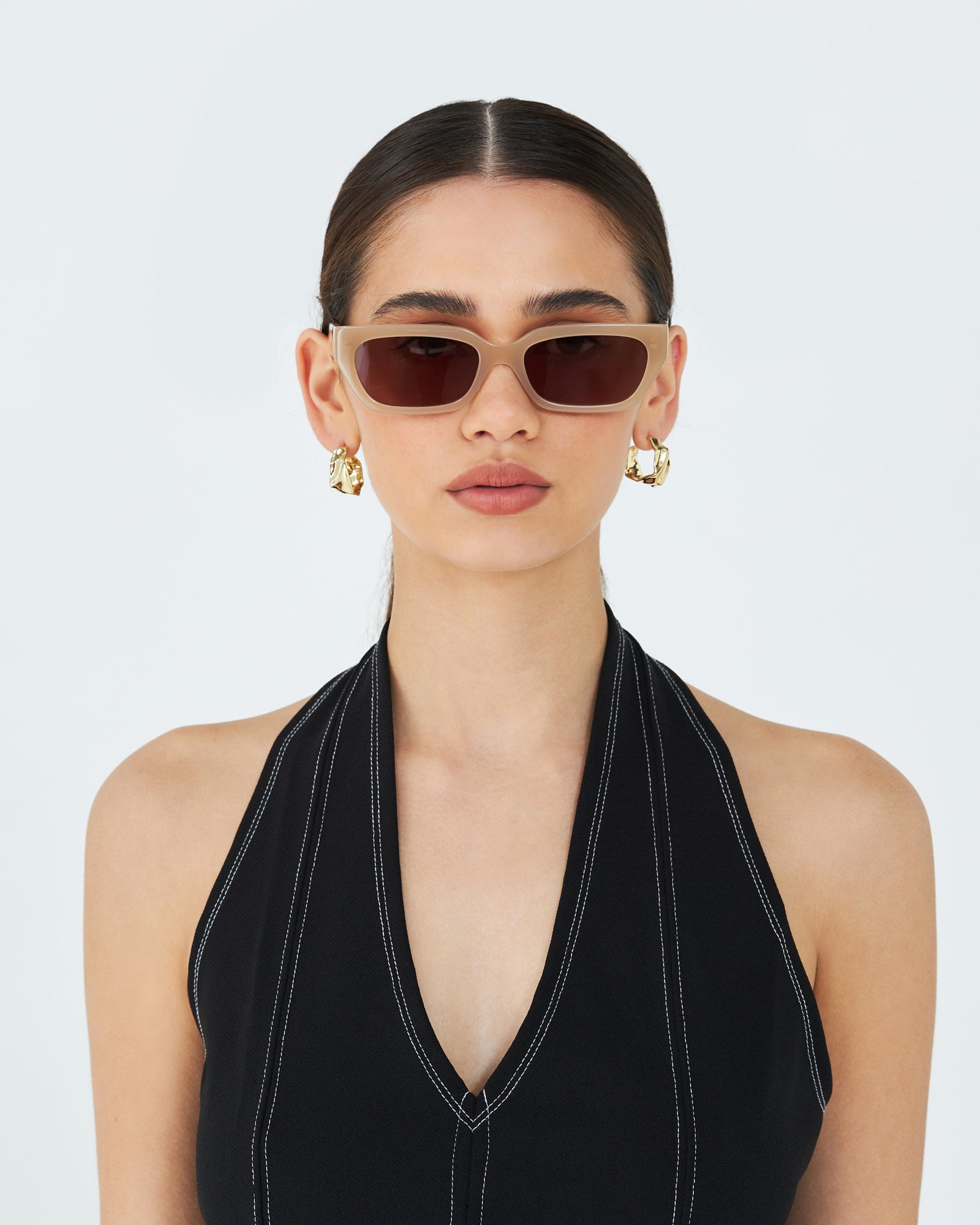 The Gigi, Beige - Wide Frame Sunnies, Women's Sunglasses & Eyewear by Luv Lou