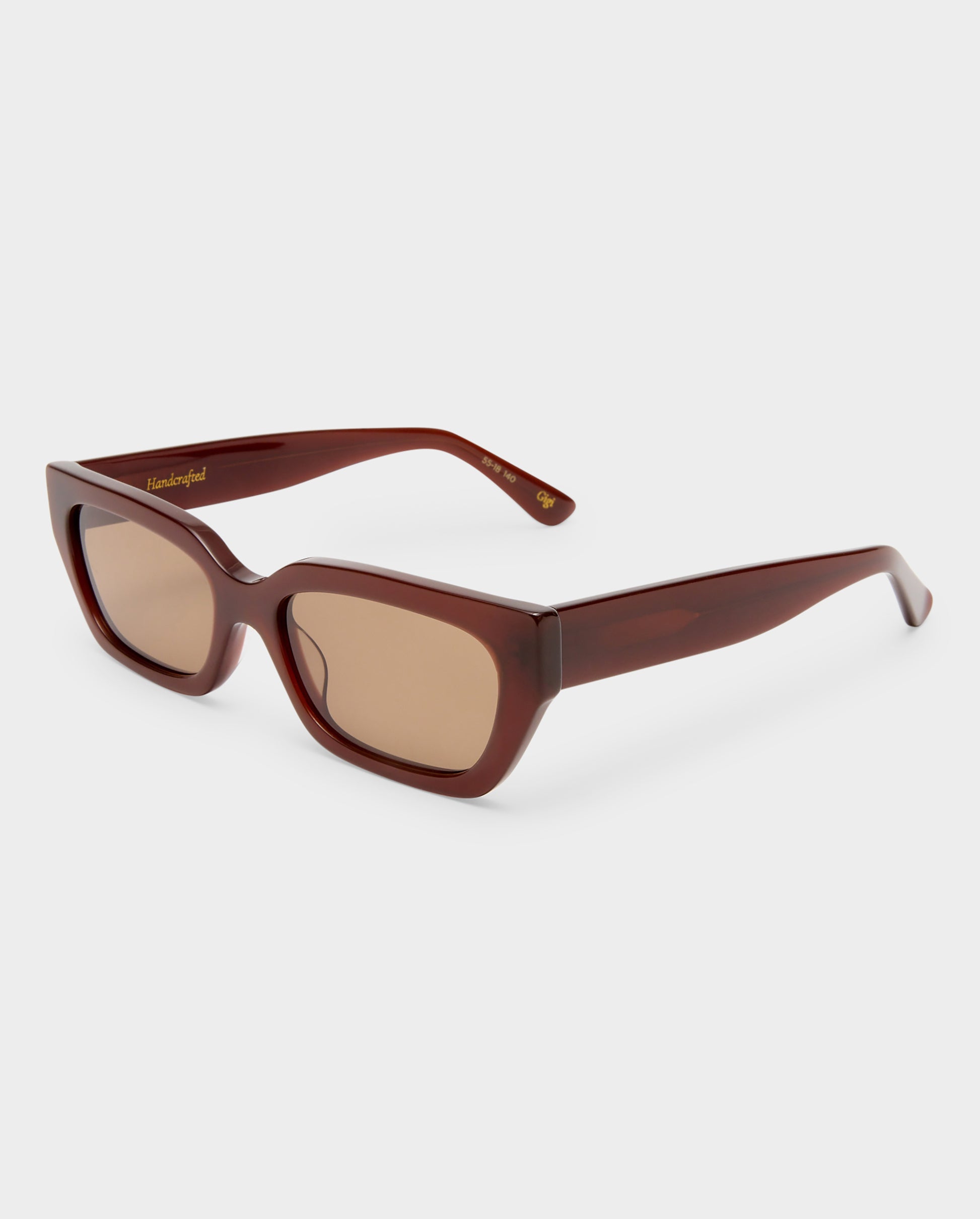 The Gigi Chocolate Female Rectangle Sunglasses | Luv Lou