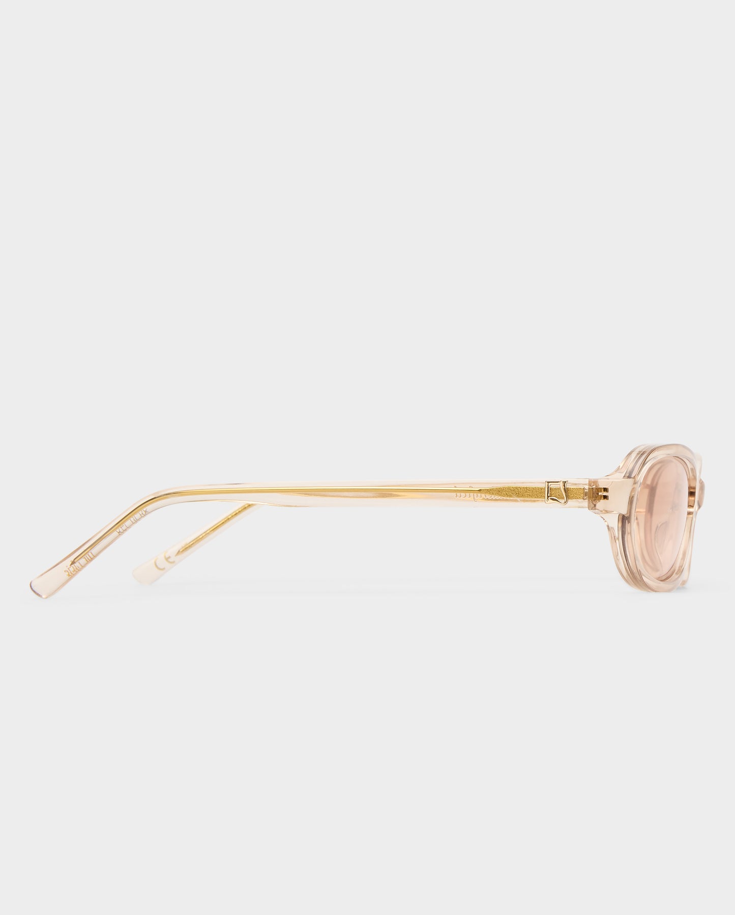 The Elcie Gloss Beige Female Oval Sunglasses | Luv Lou