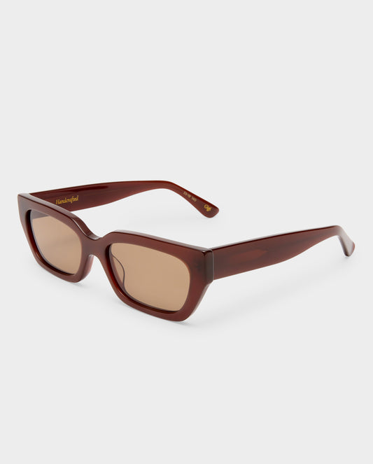 The Gigi Chocolate Female Rectangle Sunglasses | Luv Lou