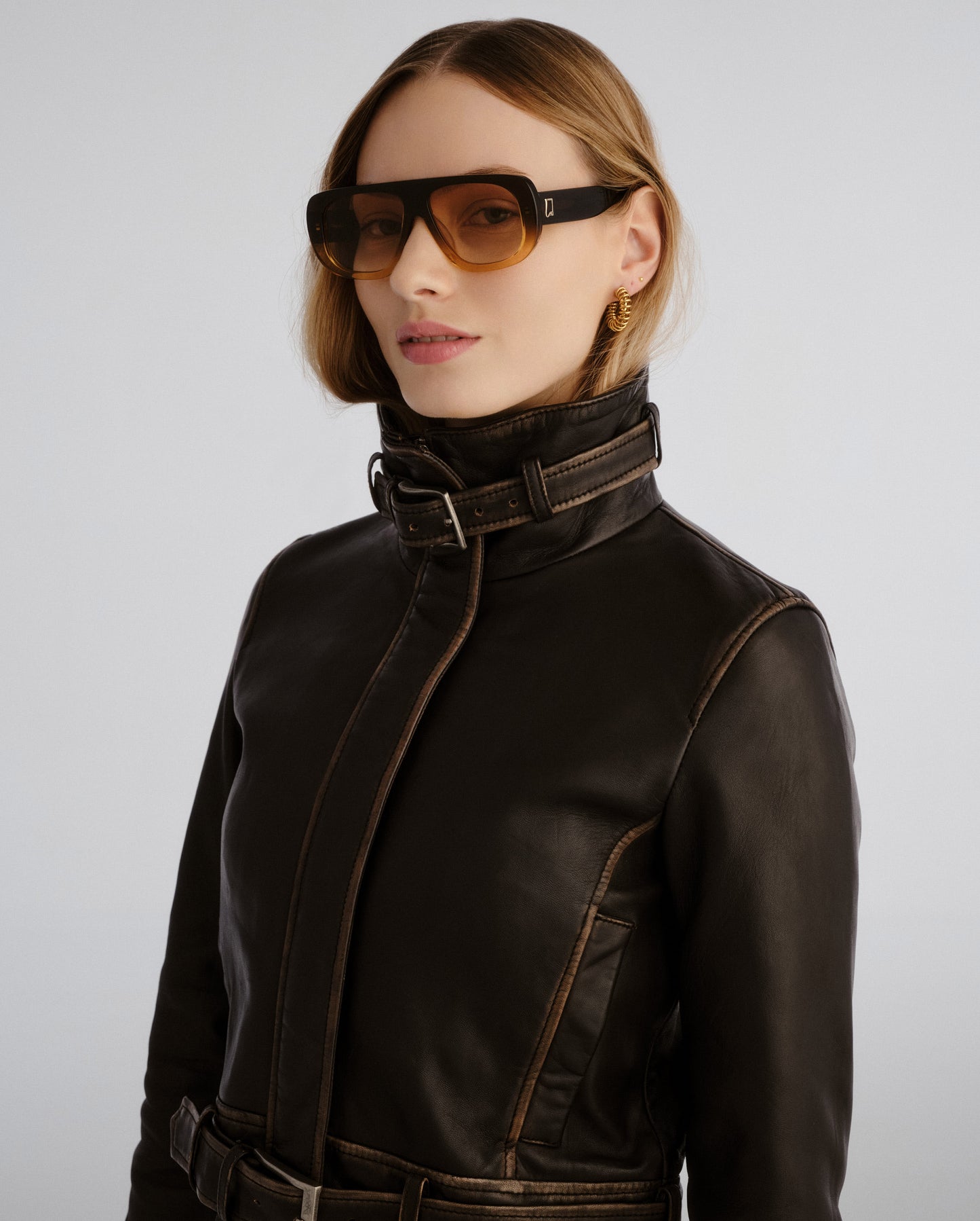 The Dionne Cinnamon Female Aviator Sunglasses | Luv Lou