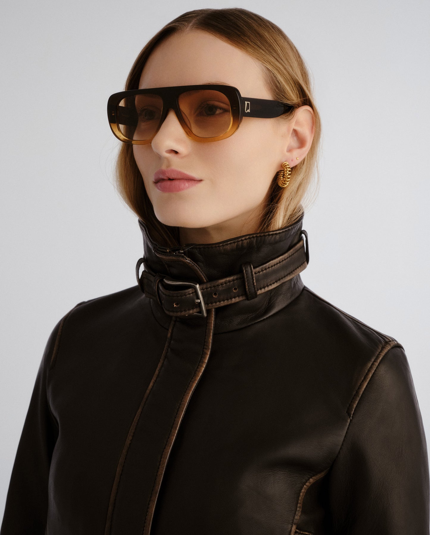 The Dionne Cinnamon Female Aviator Sunglasses | Luv Lou