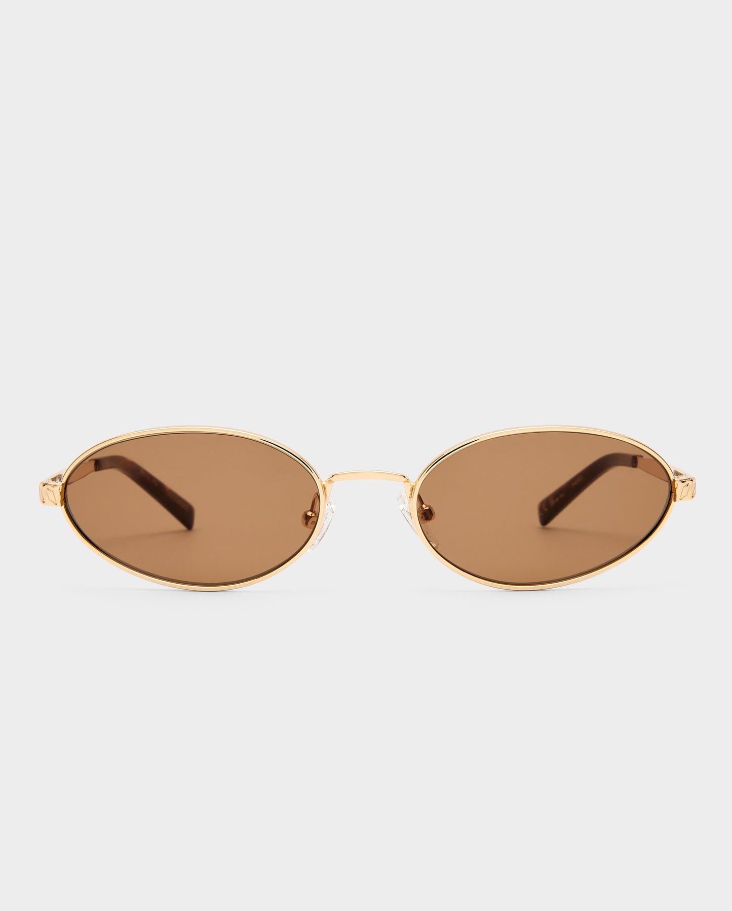 The Kendall Gold Female Oval Sunglasses | Luv Lou