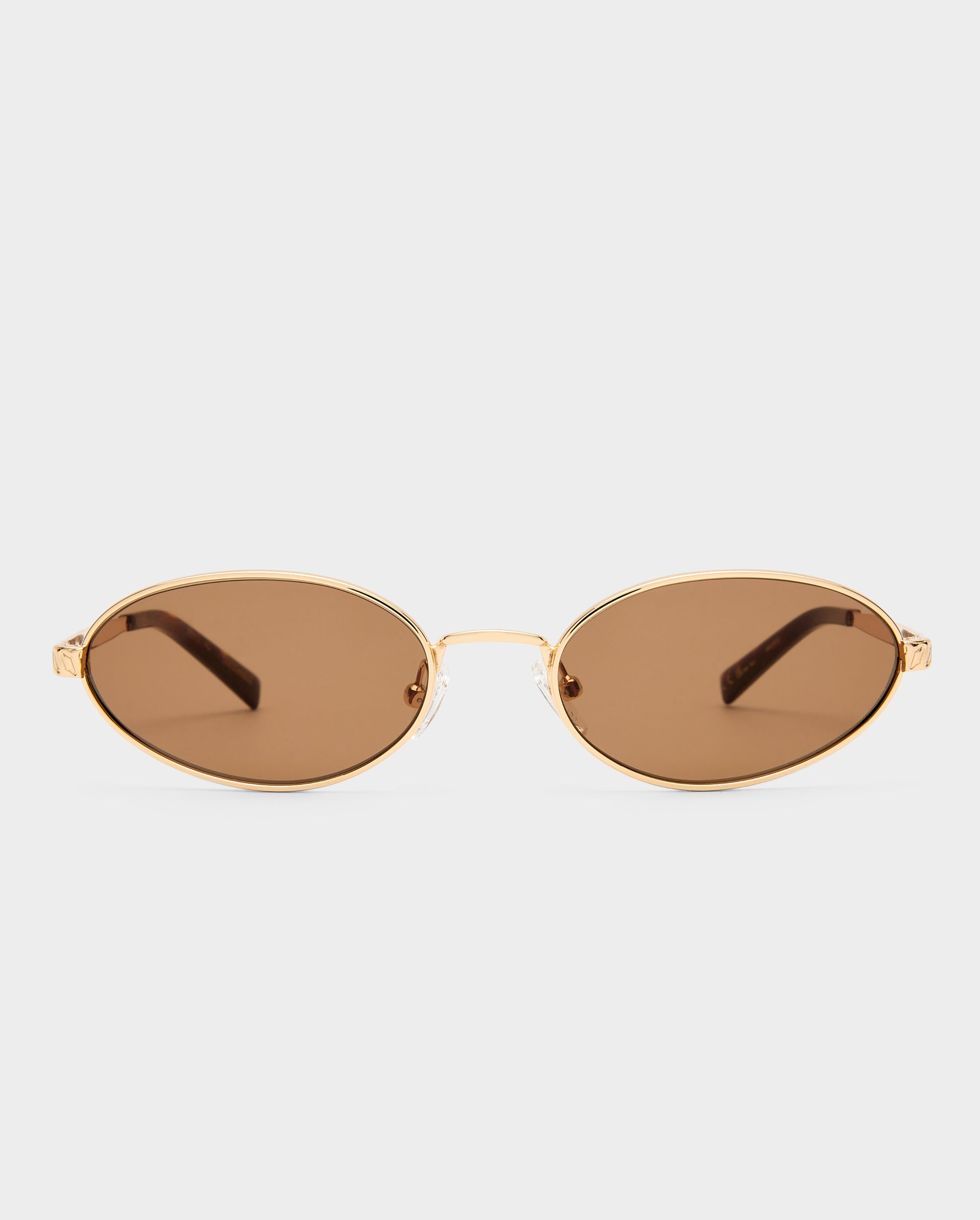The Kendall Gold Female Oval Sunglasses | Luv Lou