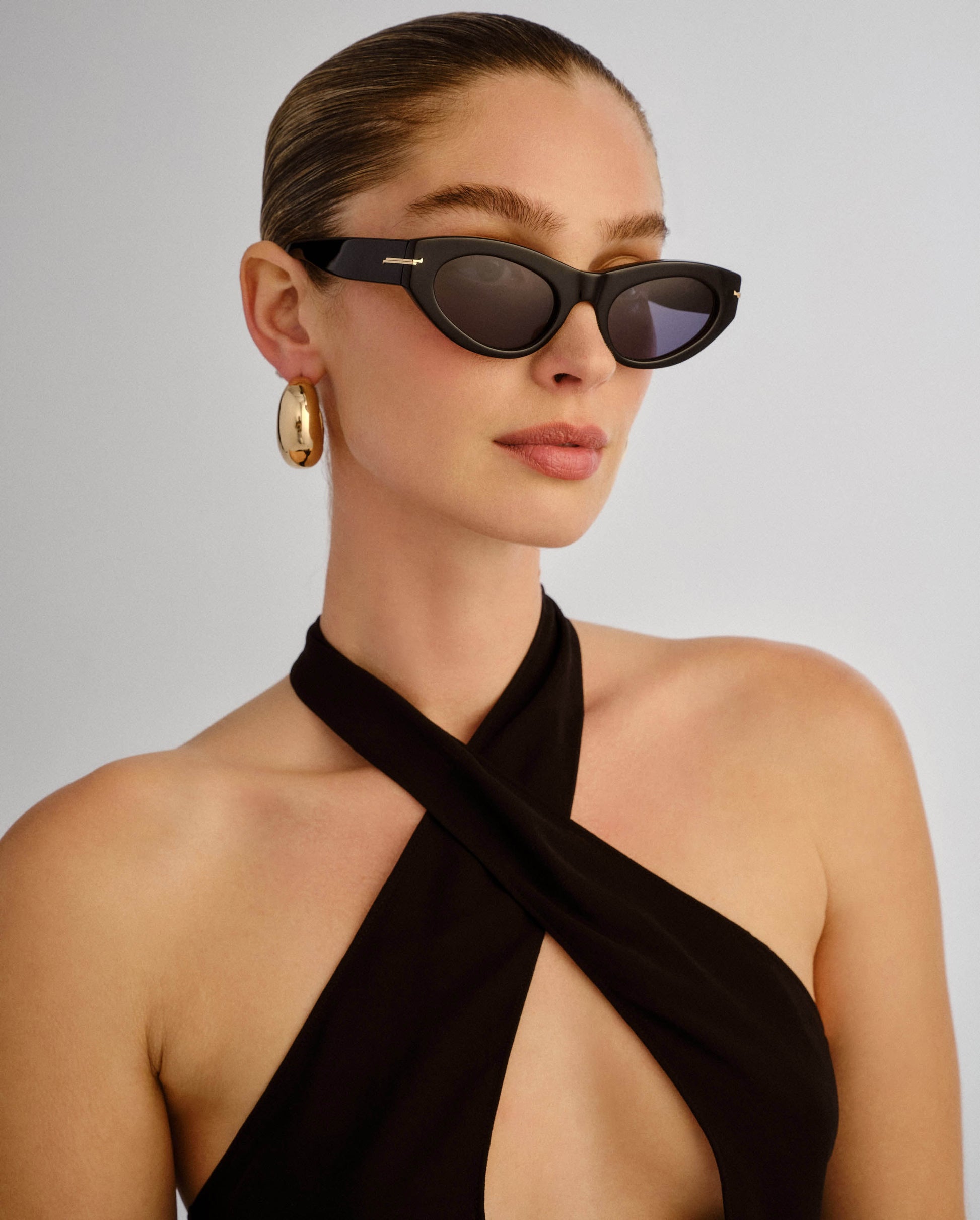 The Sofia Black Female Cat-Eye Sunglasses | Luv Lou