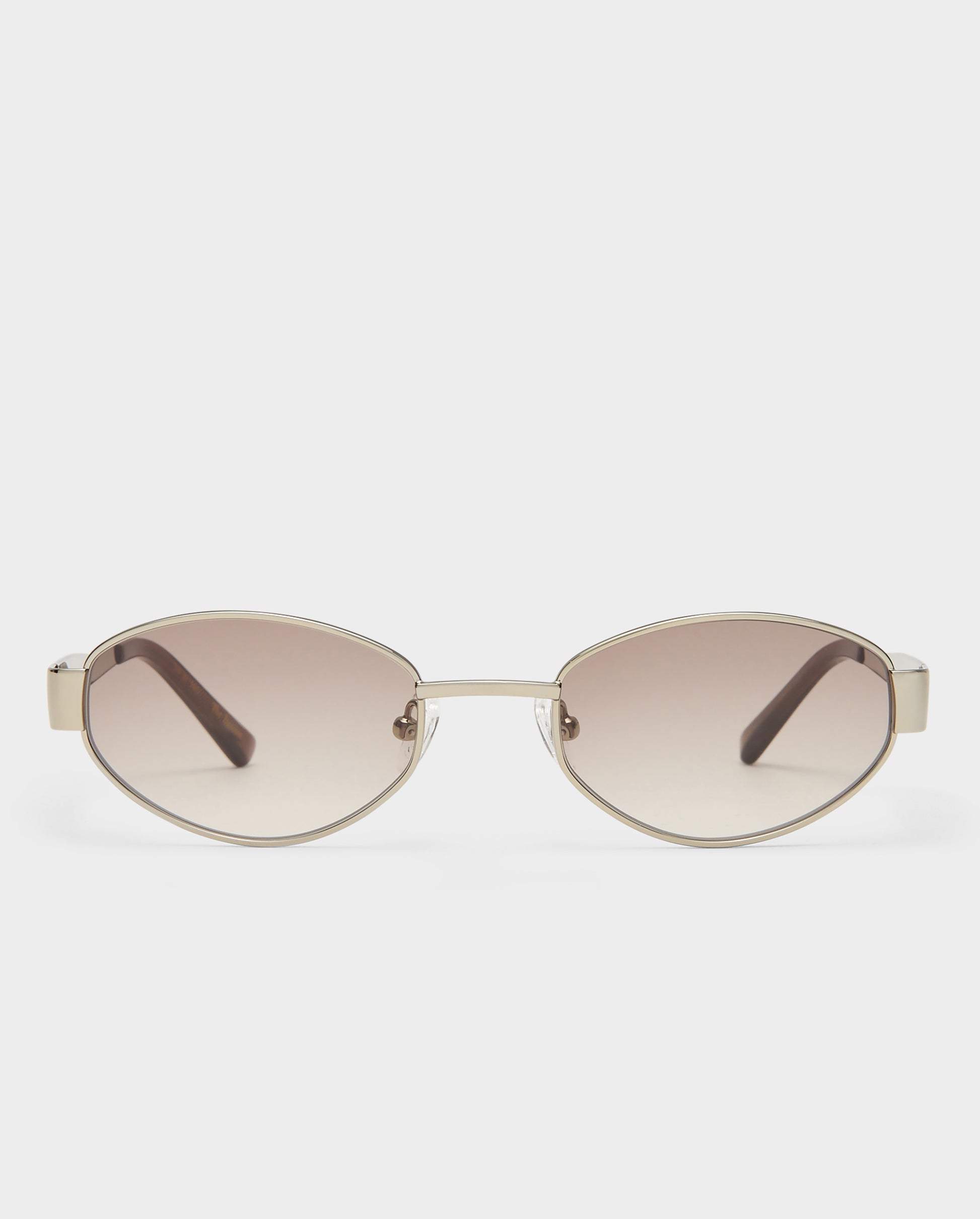 The Boston Crystal Silver Female Oval Sunglasses | Luv Lou