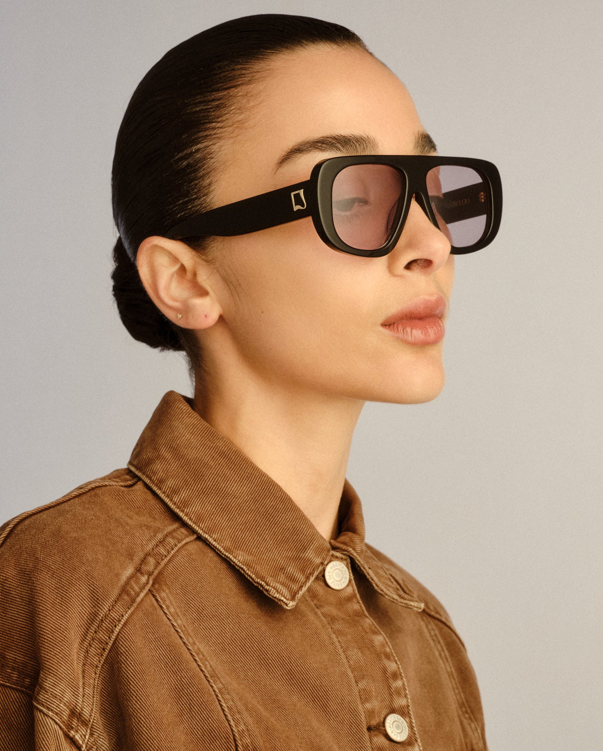 The Dionne Black Female Aviator Sunglasses | Luv Lou